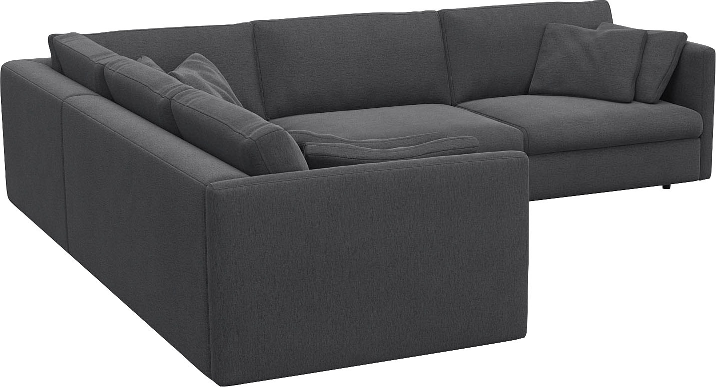 FLEXLUX Ecksofa »Lovane, elegant und zeitlos, bequem, L-Form«, Weich & anschmiegsam, große Sitztiefe auf Kaltschaum, Dekokissen inkl.