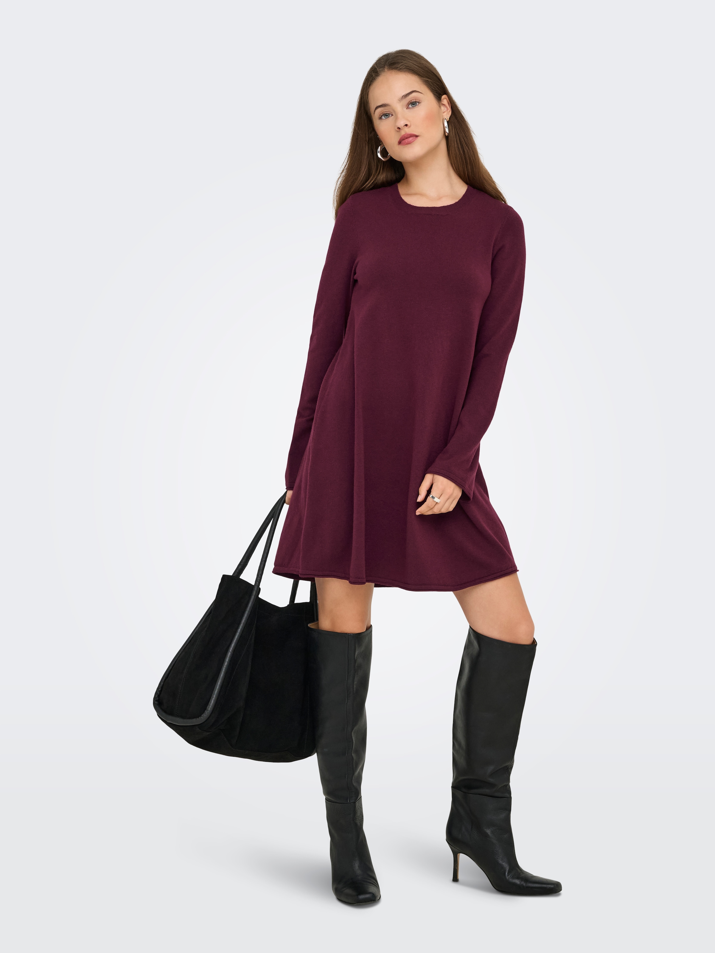 ONLY Midikleid »ONLAMALIO LIFE LS ONECK DRESS KNT«, Sommerkleid