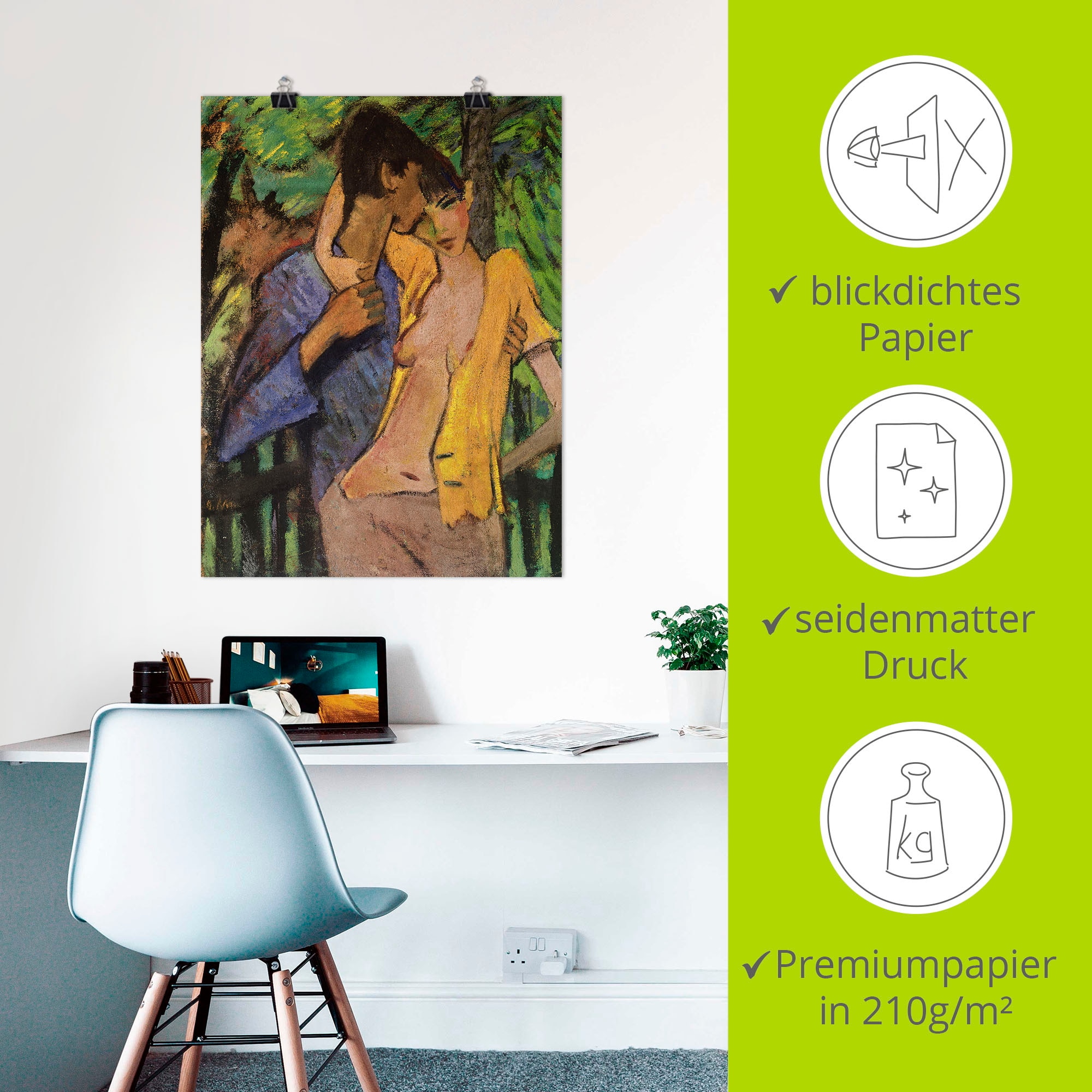 Artland Wandbild »Liebespaar. 1919« Paar 1 Stk. tlg. als Leinwandbild, Poster in verschied. Größen