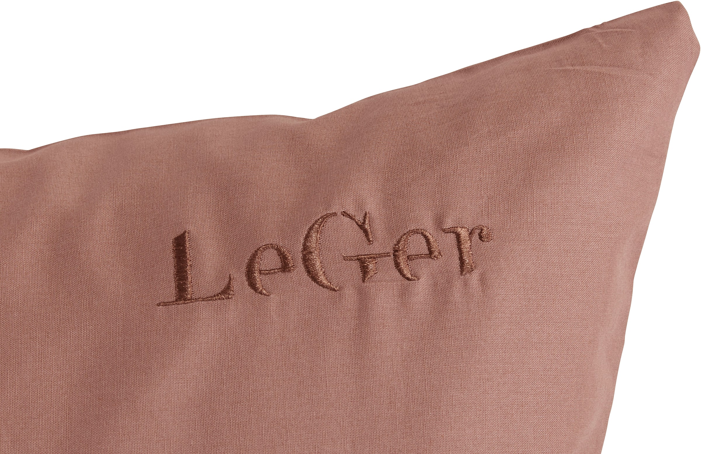 LeGer Home by Lena Gercke Bettwäsche »Anisa«, (2 tlg.), Logostickerei, in Renforcé Qualität, Reißverschluss, moderne Bettwäsche, 100% reine Baumwolle, LeGer Bettwäsche mit Stickerei, geeignet im Winter & Sommer