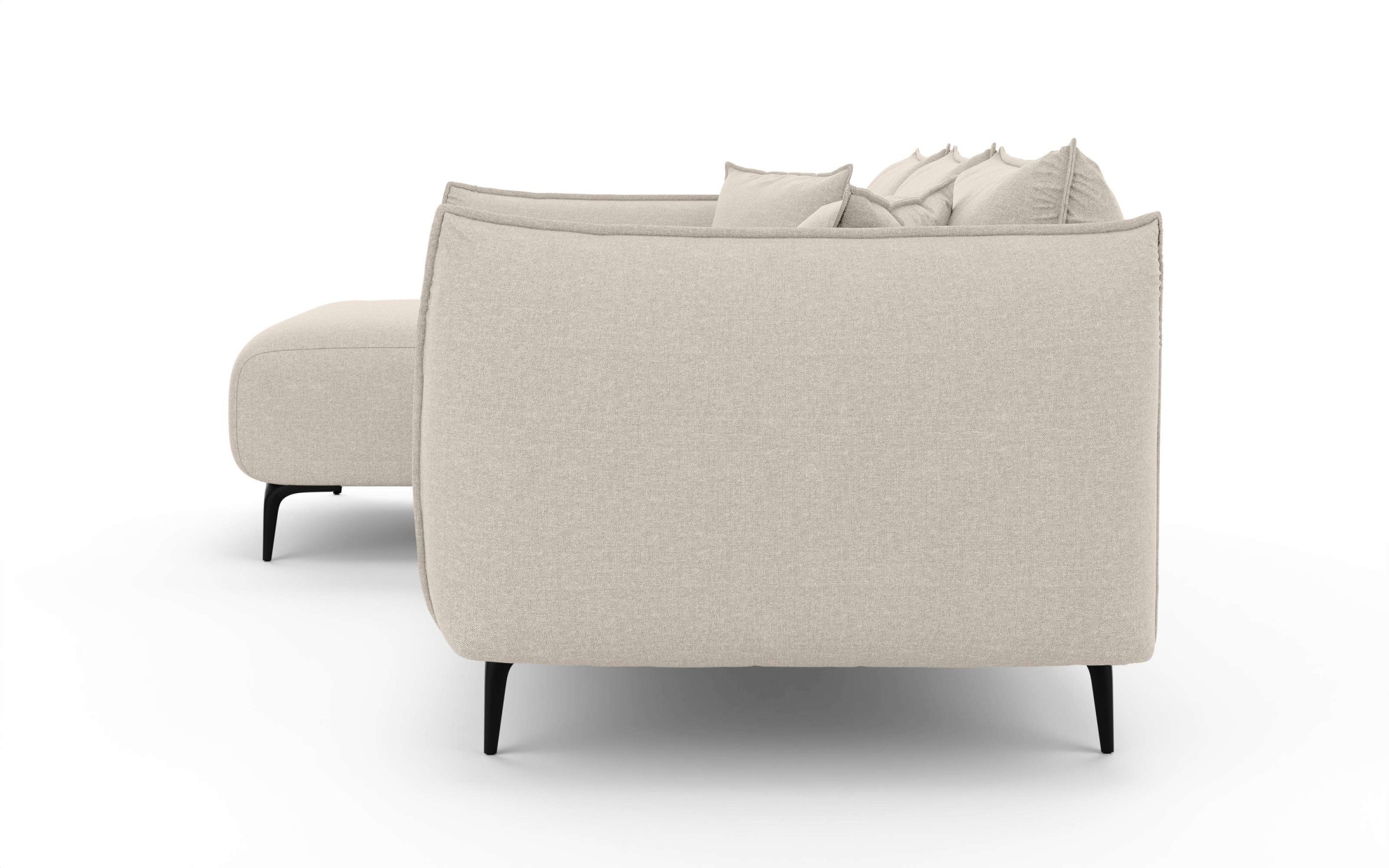LeGer Home by Lena Gercke Ecksofa »Adelita mit Ottomane links oder rechts bestellbar, B/H/T 270/97/168«, L-Form mit Wellenunterfederung, enthält 2 Zierkissen
