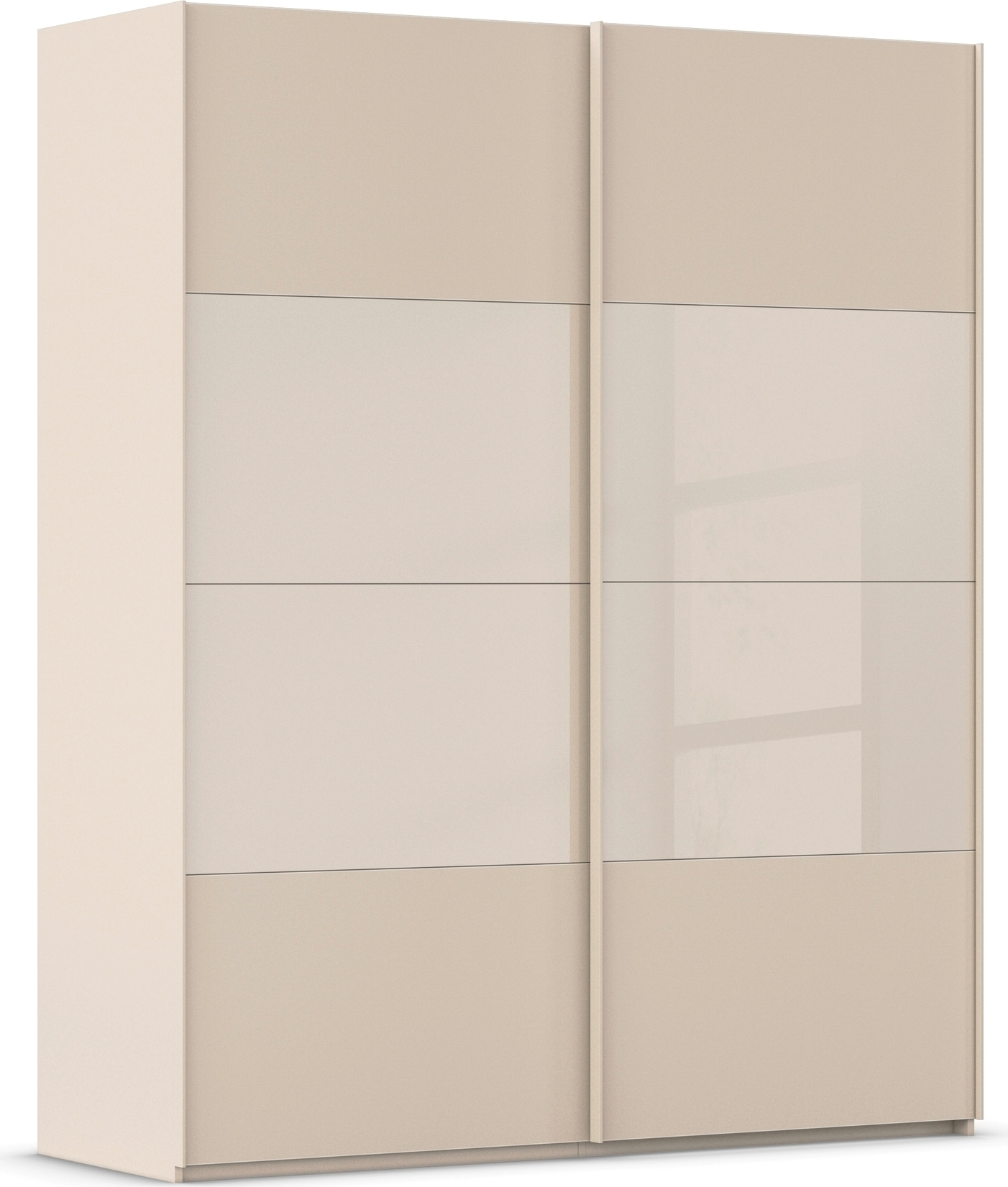 rauch Schwebetürenschrank "Kleiderschrank Schrank Garderobe Schlafzimmerschrank SCALE-FYRA" edle Türen viergeteilt Glas matt/glänzend viele Farben MADE IN GERMANY
