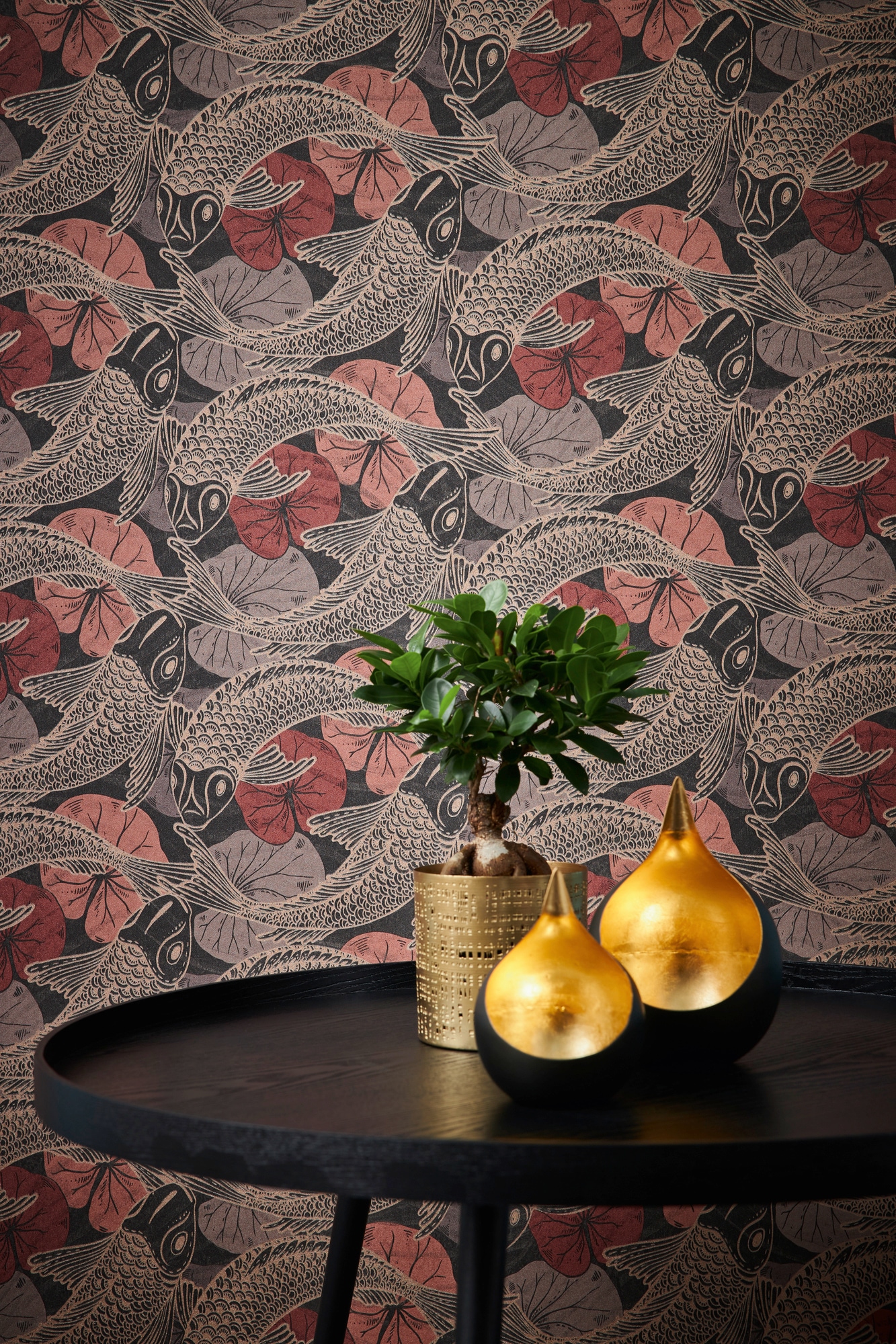 living walls Vliestapete »Metropolitan Stories, Mio Tokio«, Motiv-abstrakt-naturalistisch, Tapete Koi Tapete Japanisch Tapeten Wohnzimmer Schlafzimmer Küche Flur