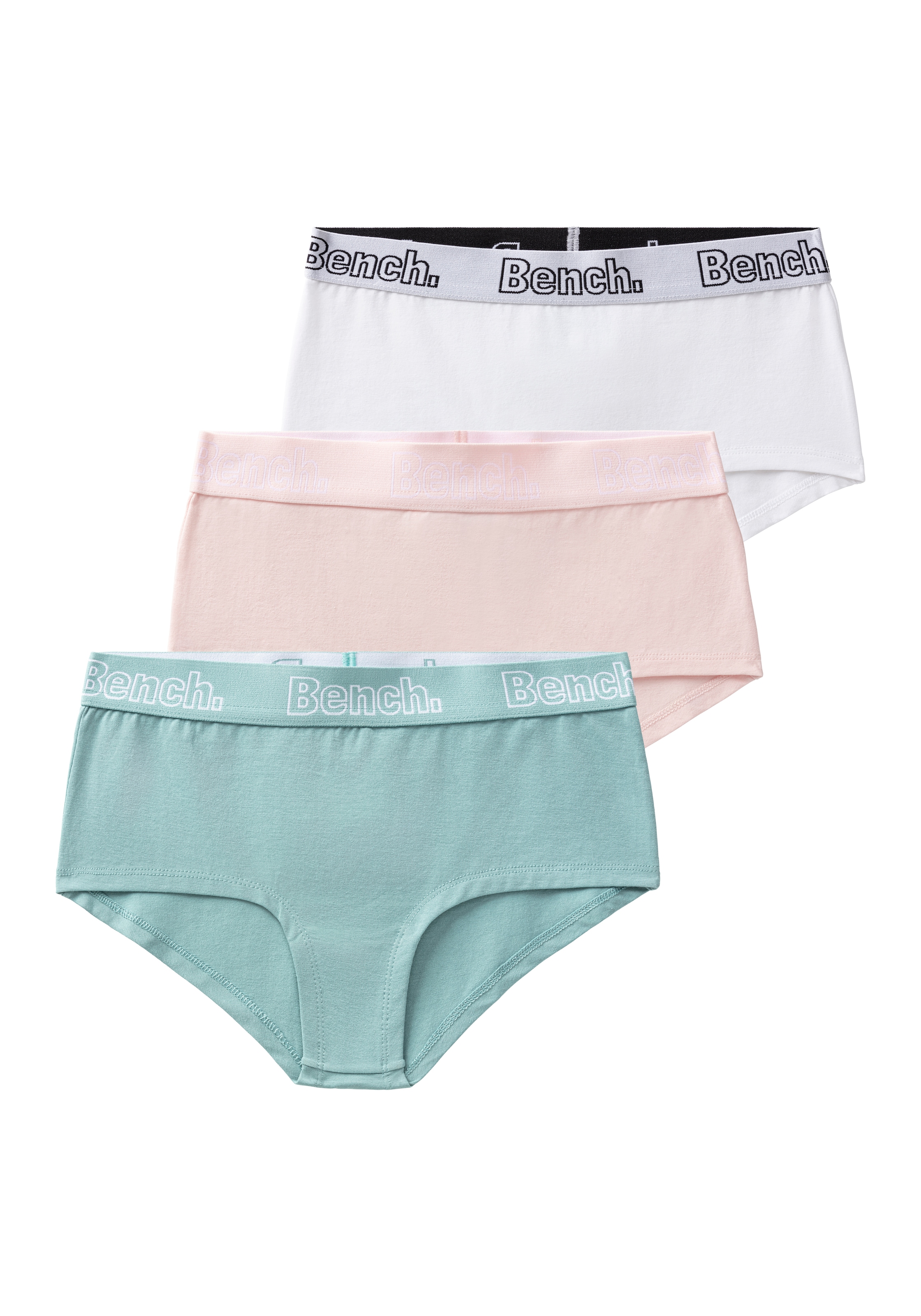 Bench. Panty Packung, 3 Stk. unifarben und meliert, mit Logobund, Baumwollmischung