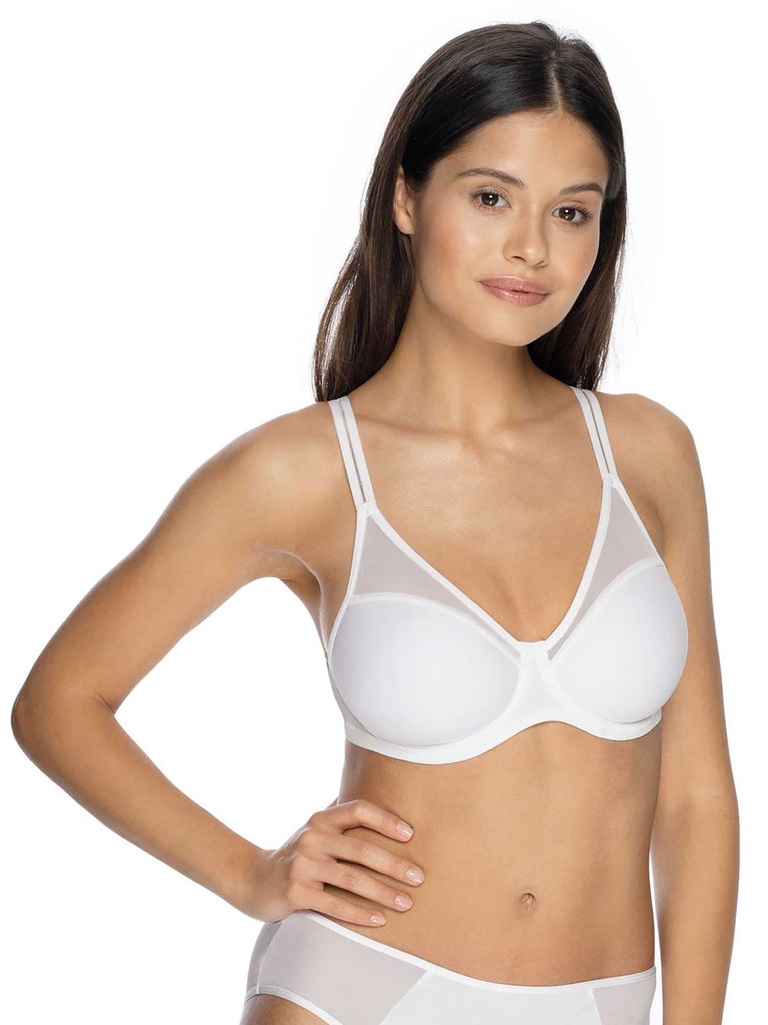 VIANIA Damen T-Shirt-BH "Spacer BH mit Bügel Sally", Gr. 80, weiß, Stoff, Obermaterial: 47% Polyester PES. 43% Polyamid PA. 10% Elasthan EL., BHs