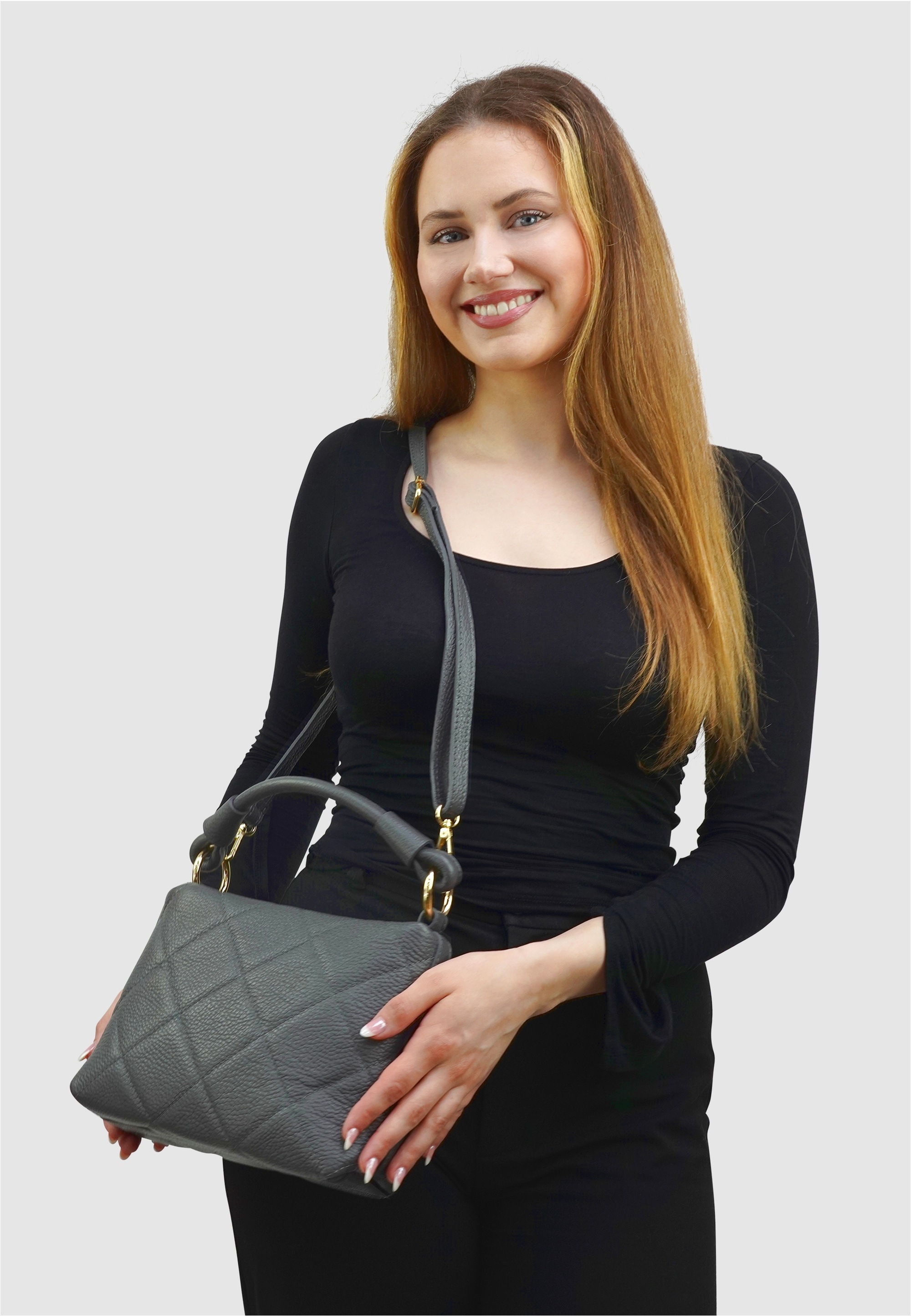 Harpa Henkeltasche »ADEA« mit diamantförmigen Ziernähten