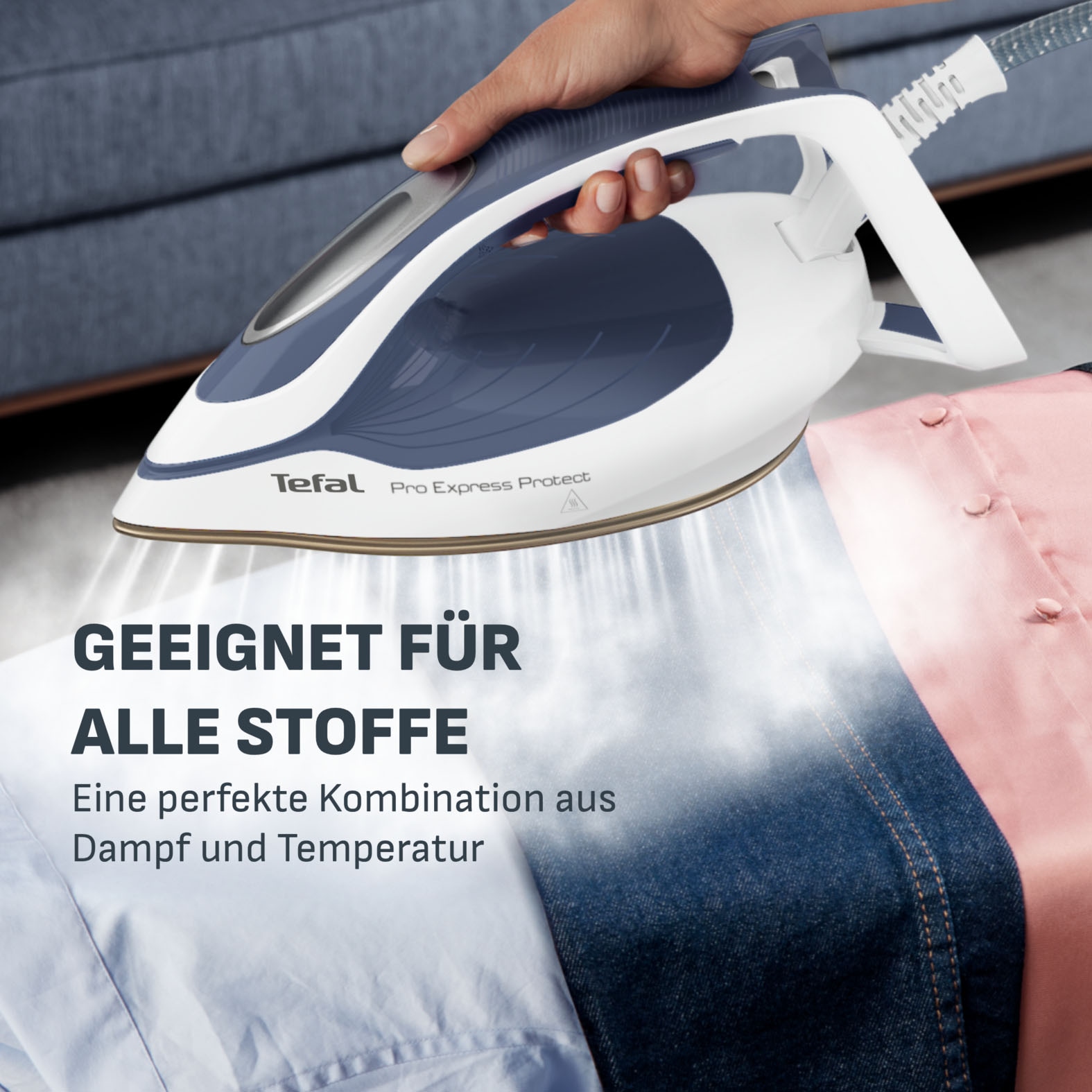 Tefal Dampfbügelstation »GV9225 Pro Express Protect mit 550 g/min Boost Dampfstoß« 1.800 ml Wassertank Durilium AirGlide Ultra Thin, Protect System gegen Wasserflecken