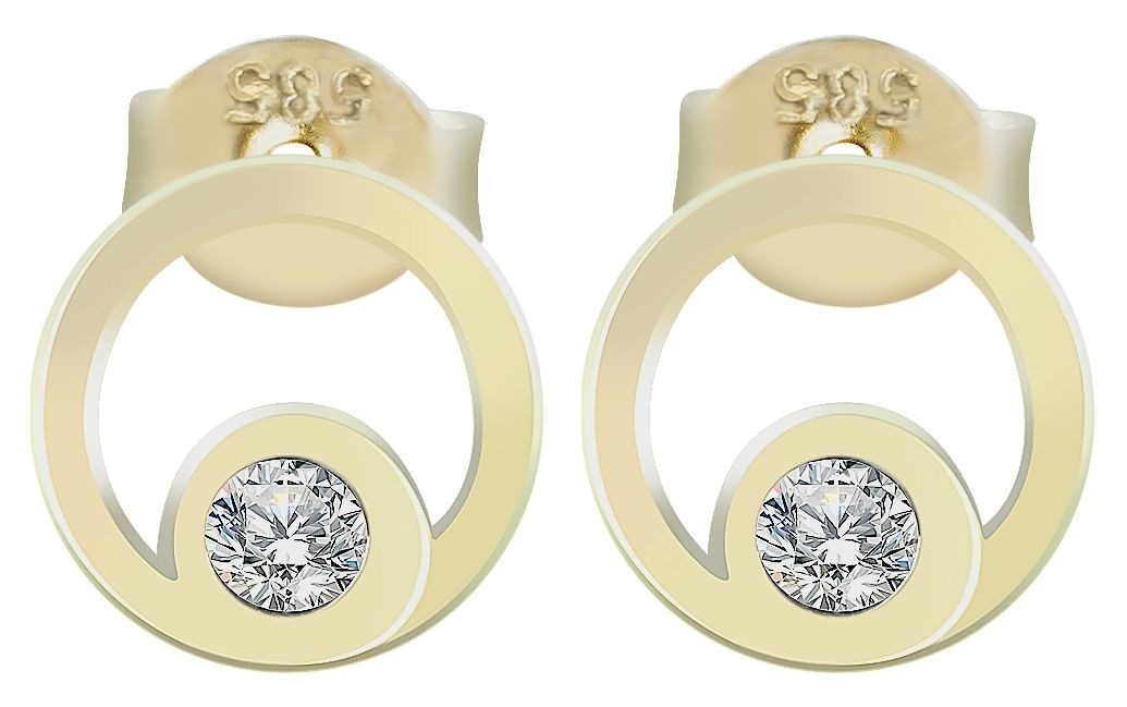 Adelia´s Paar Ohrhänger »Neuheit 2025 - Damen Ohrstecker aus Gold 585 und Zirkonia Ø 8 mm«