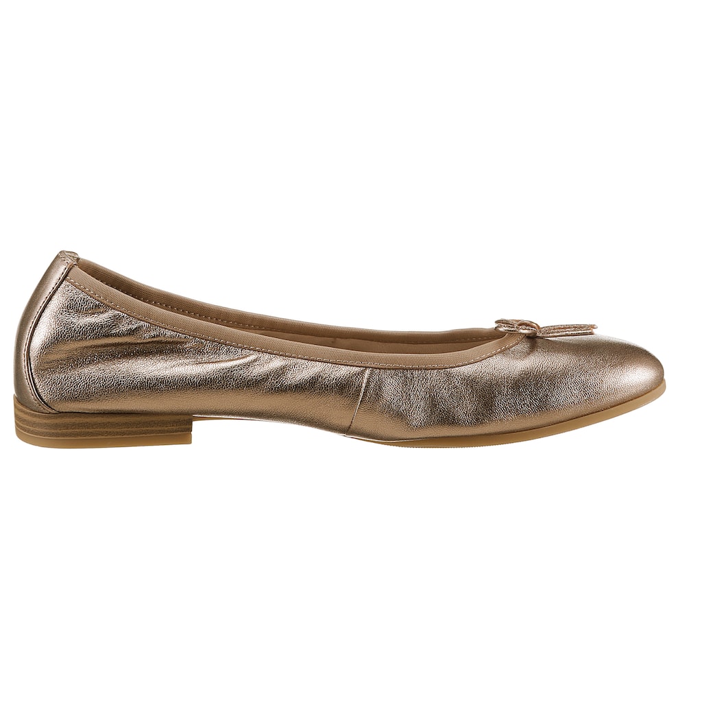 Tamaris Ballerina, Festtagsschuh, Hochzeitsschuh, Flats mit schönem Metallic-Schimmer