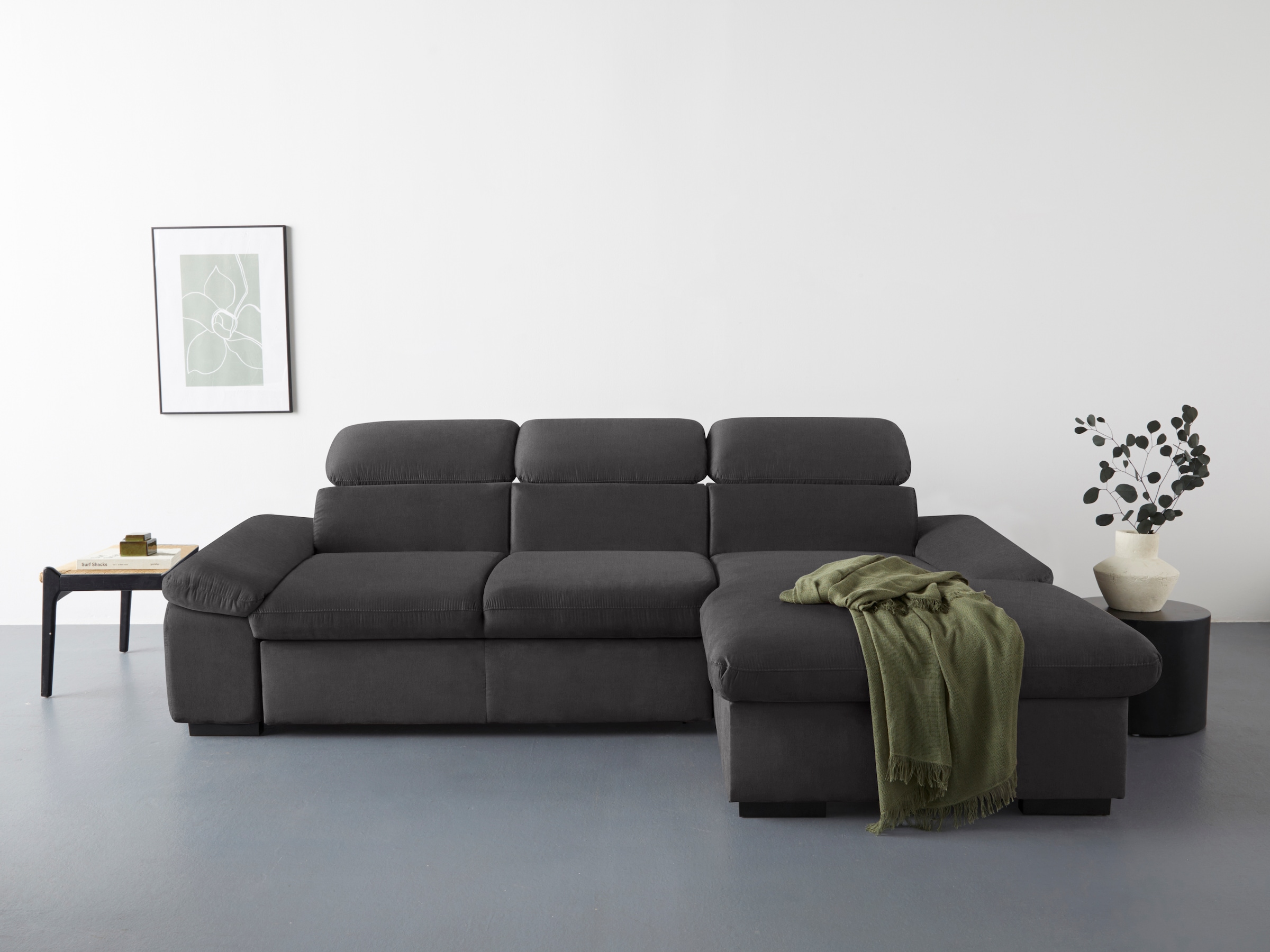 COTTA Ecksofa "Lola L-Form mit Kopfteilfunktion & Hocker" wahlweise mit Bet günstig online kaufen