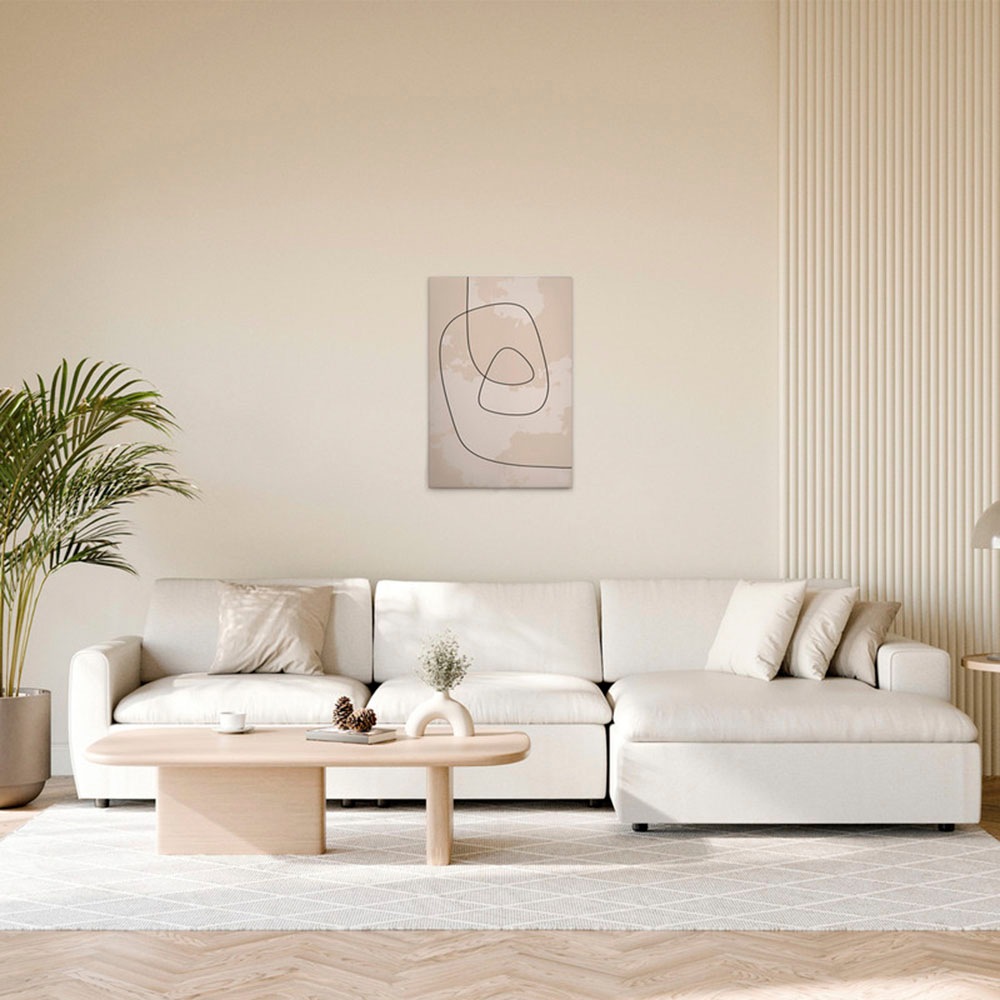 A.S. Création Leinwandbild »Lines 1 - Wandbild Beige Schwarz Keilrahmen Kunst modern«, Abstrakt, (1...