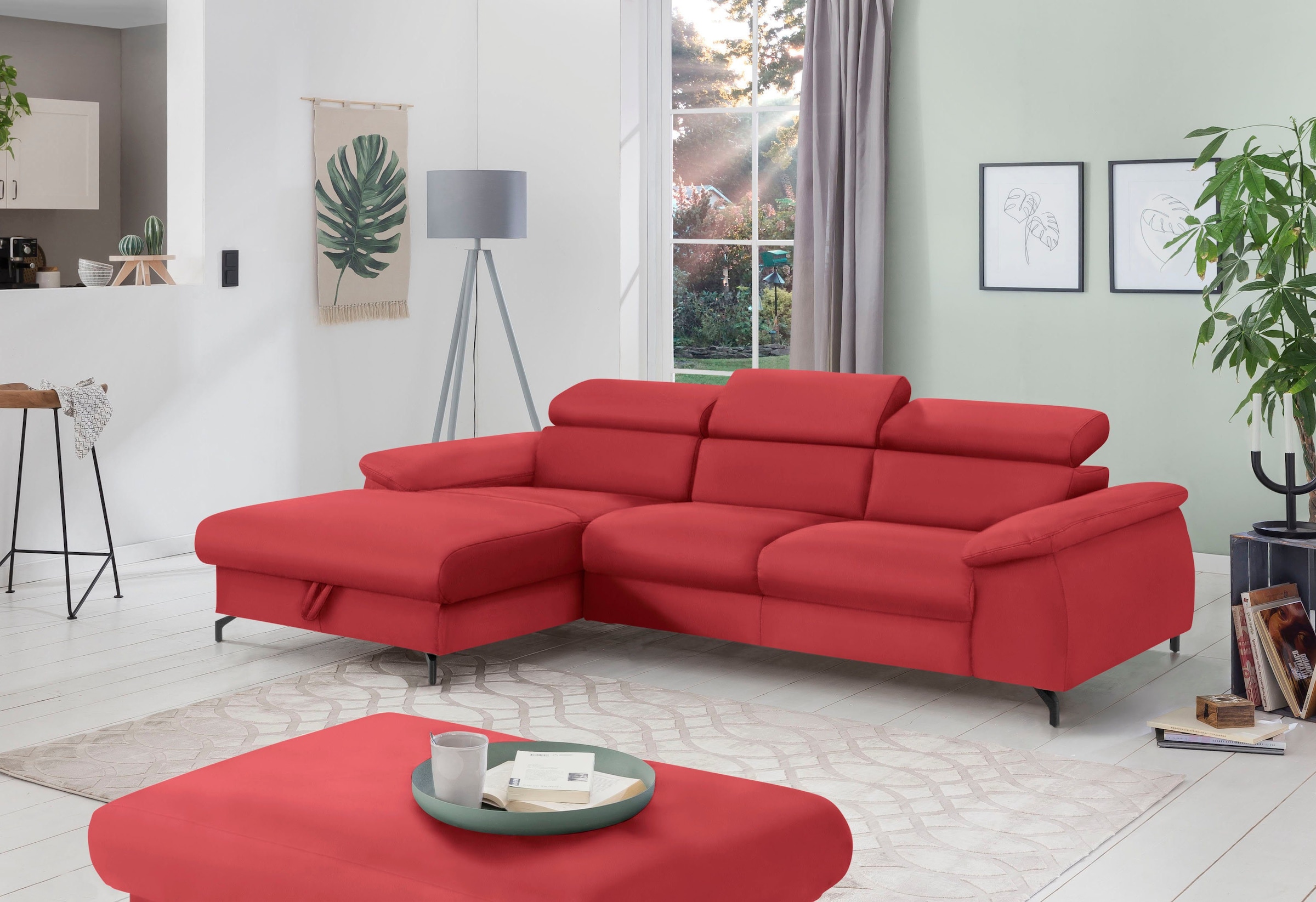 COTTA Polstergarnitur "Kitty L-Form, B: 242 bzw. 100 cm (Set: Ecksofa & Hoc günstig online kaufen