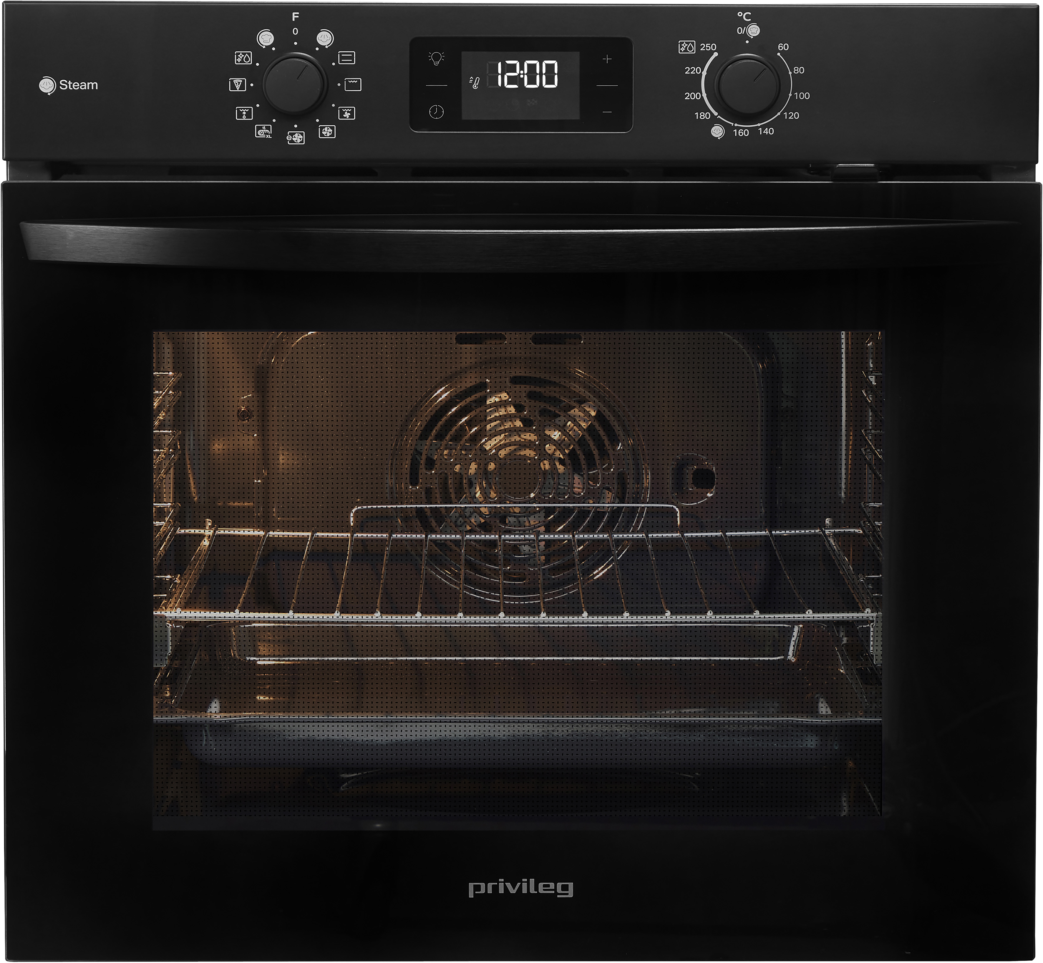 Privileg Backofen "PBA2S85HU1K" mit Teilauszug mit Hydrolyse Schonendes Garen dank des Turn&Go Dampfprogrammes für beste Ergebnisse
