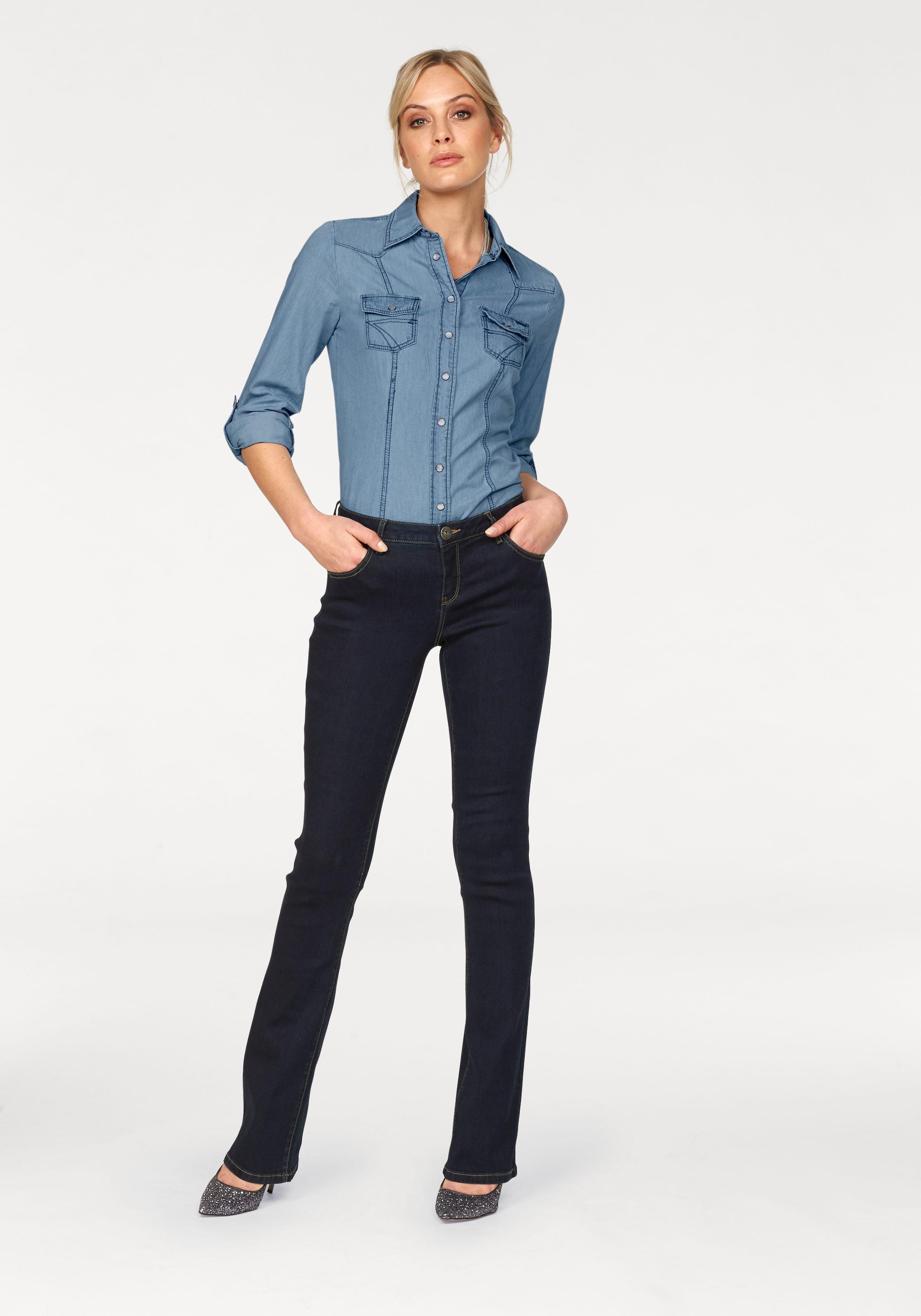 Arizona Bootcut-Jeans BAUR kaufen Mid-Waist »Ultra-Stretch«, 