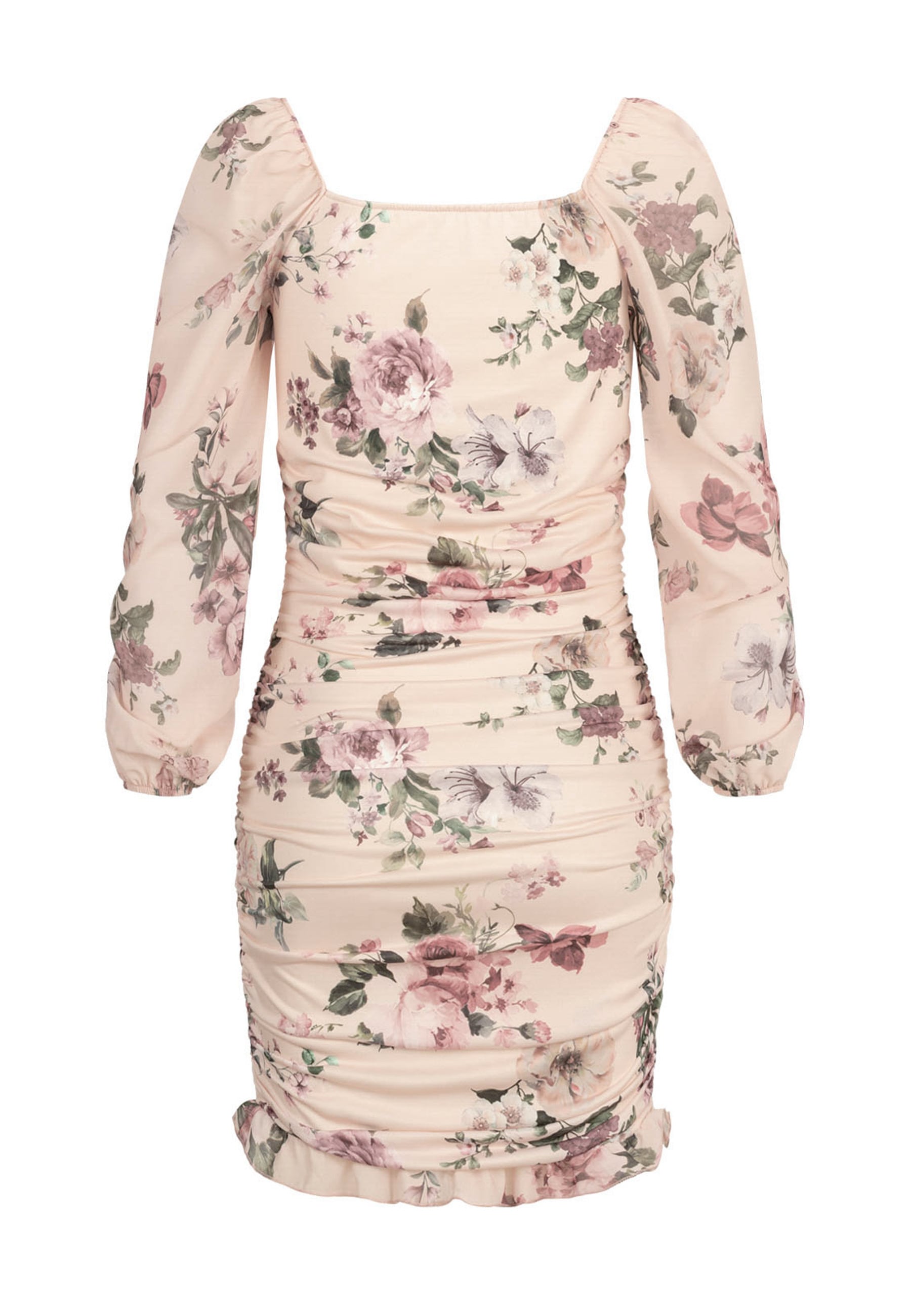 CLOUD 5IVE Shirtkleid »CLOUD 5IVE Rüschen Kleid mit Blumenprint & Raffung« 1 Stk. tlg.