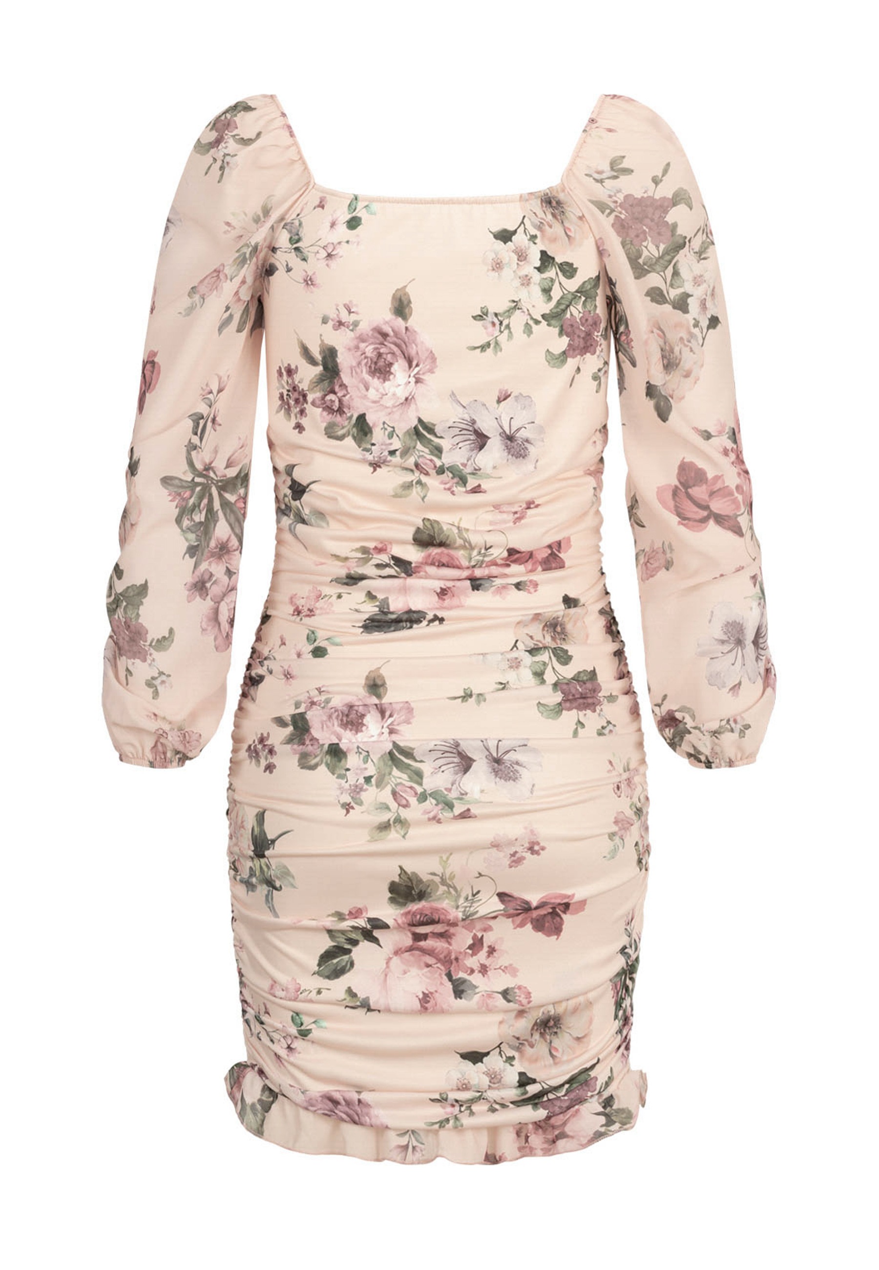 CLOUD 5IVE Shirtkleid "CLOUD 5IVE Rüschen Kleid mit Blumenprint & Raffung" günstig online kaufen