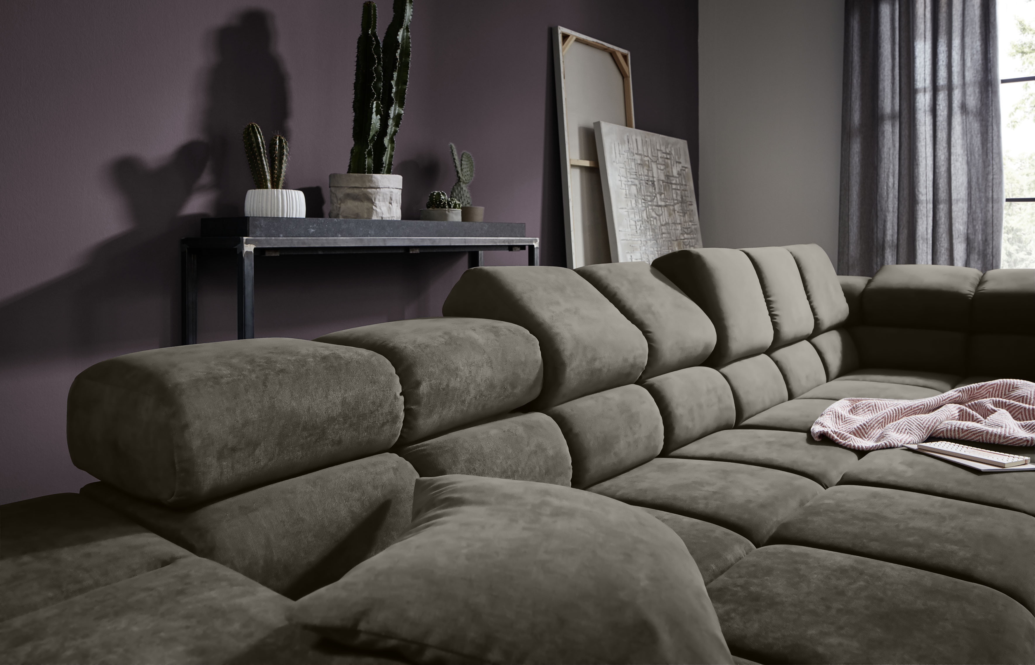 Ecksofa »Ancona«, wahlweise motorische Sitztiefenverstellung, auch in Cord + Easy Care