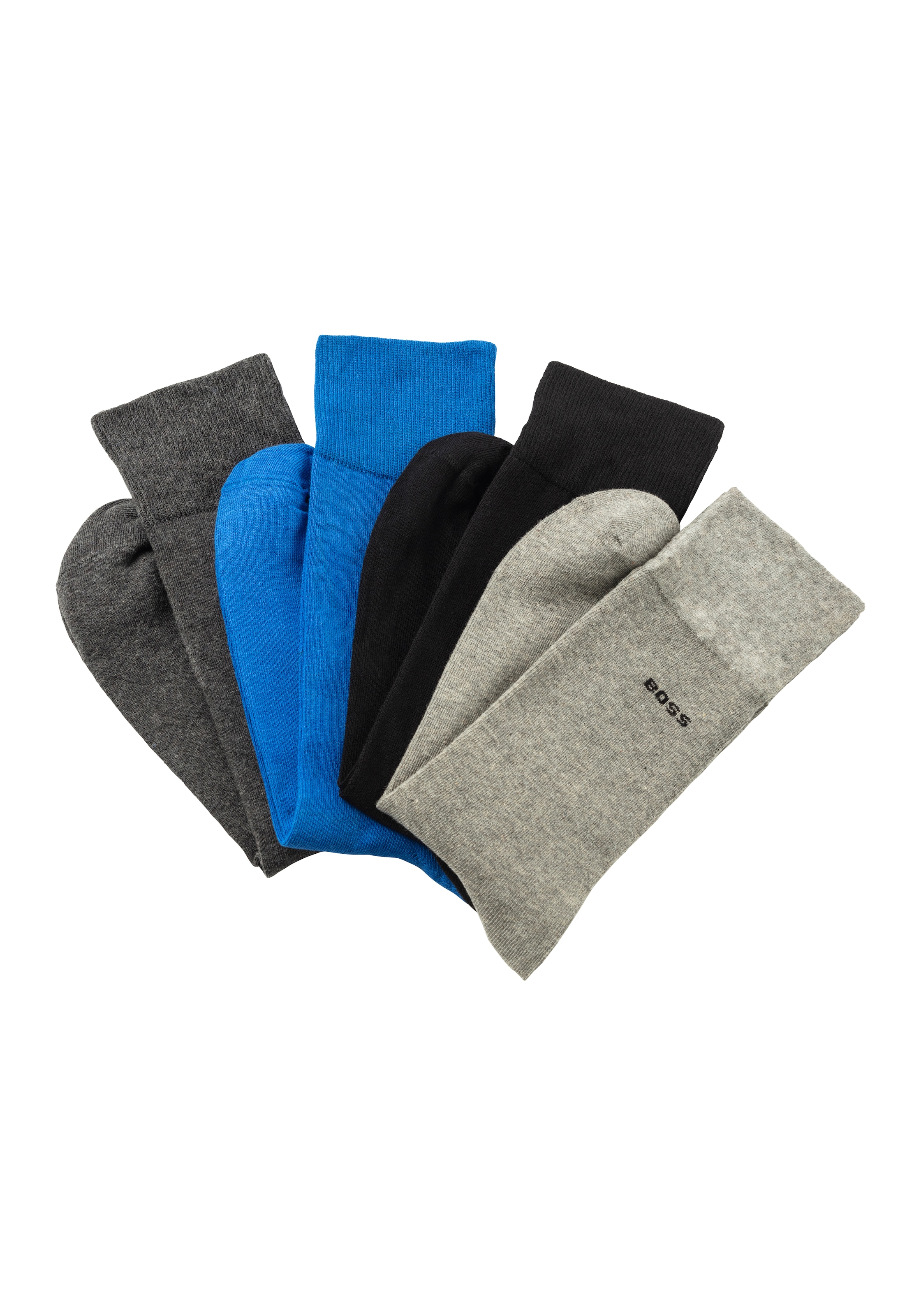 BOSS Socken "3P RS GiftSet Uni CC", (Packung, 4 Paar, 4er Pack), mit BOSS Stickerei am Bund