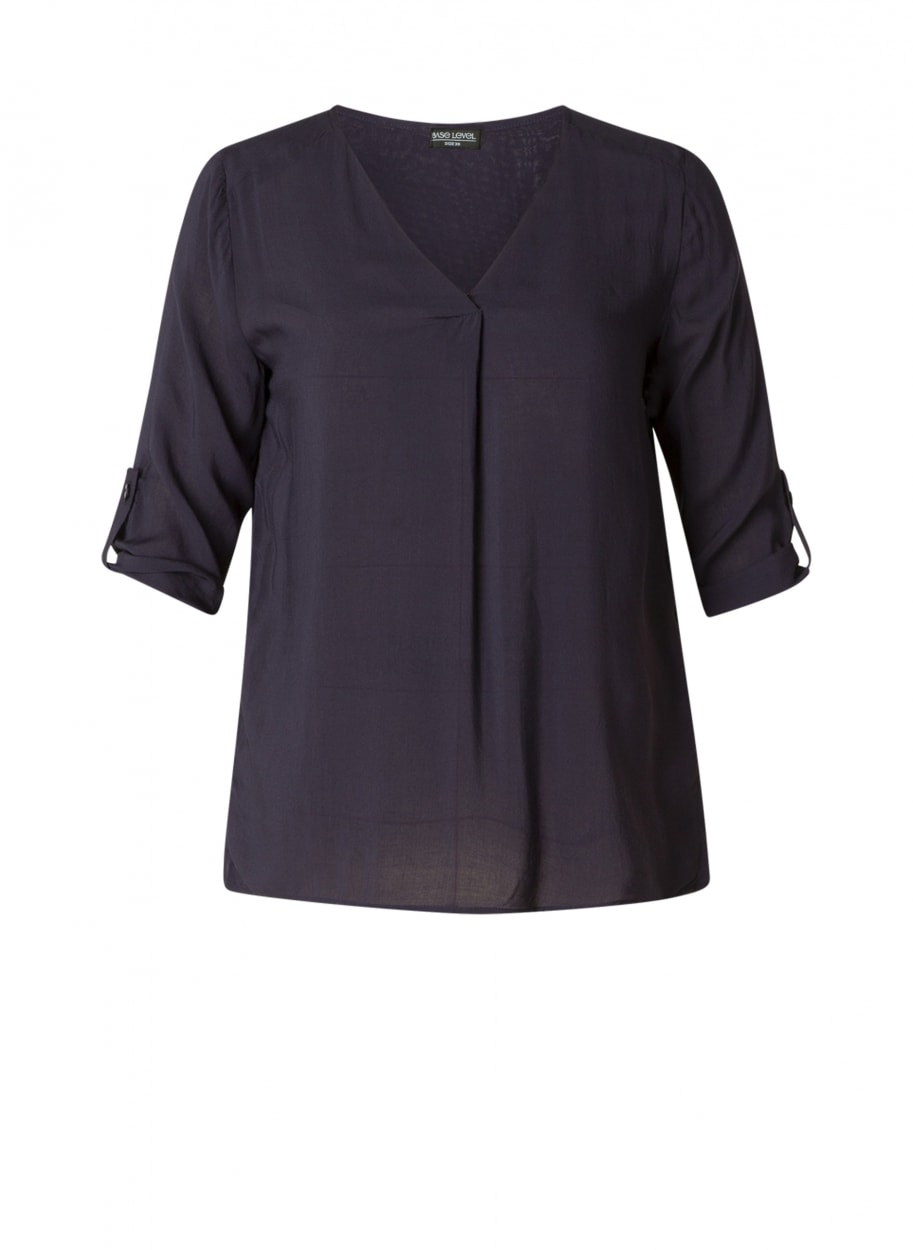 Base Level Shirtbluse mit V-Ausschnitt