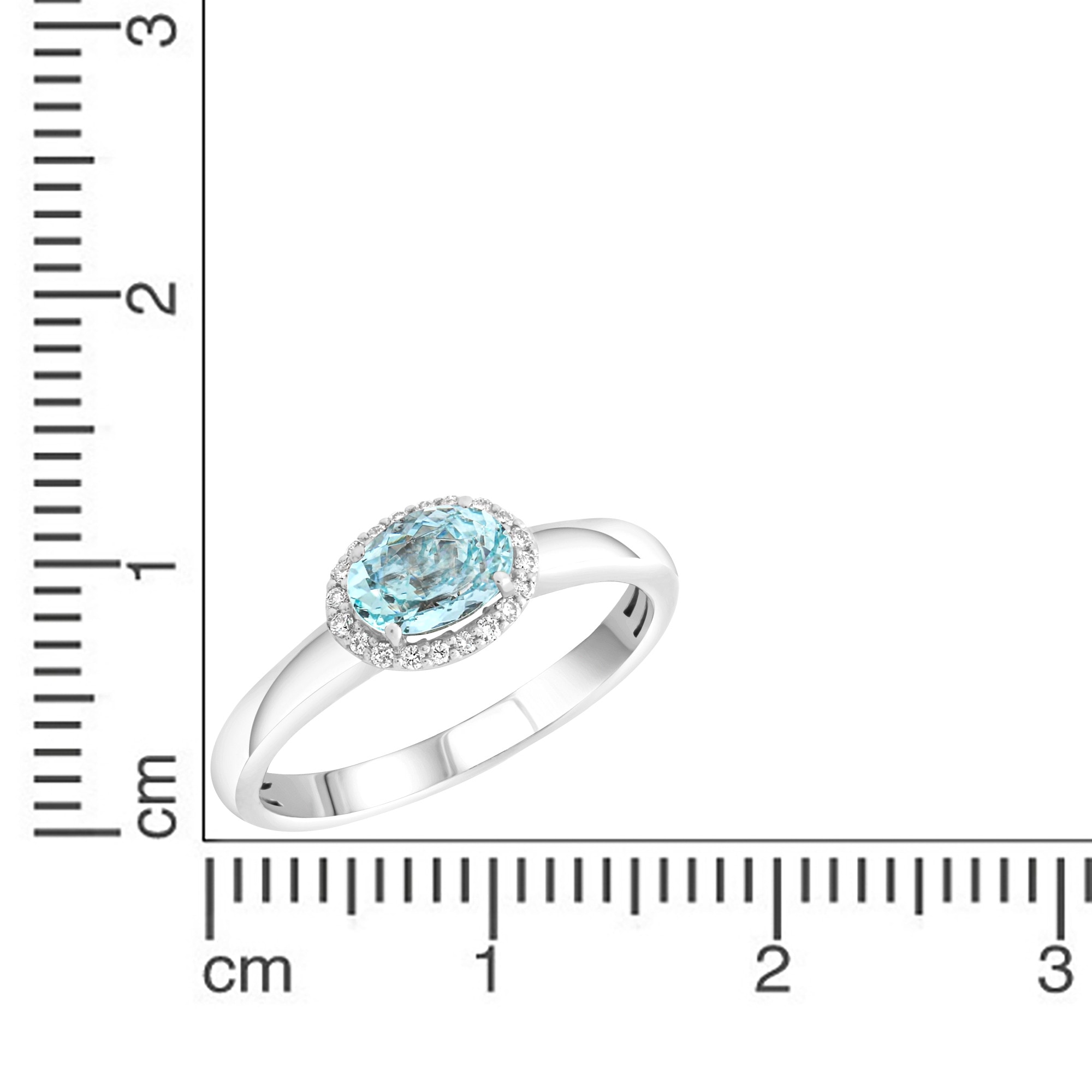 Diamonds by Ellen K. Fingerring »Weißgold 585 mit echtem Aquamarin und 36 Diamanten 0,09ct.«