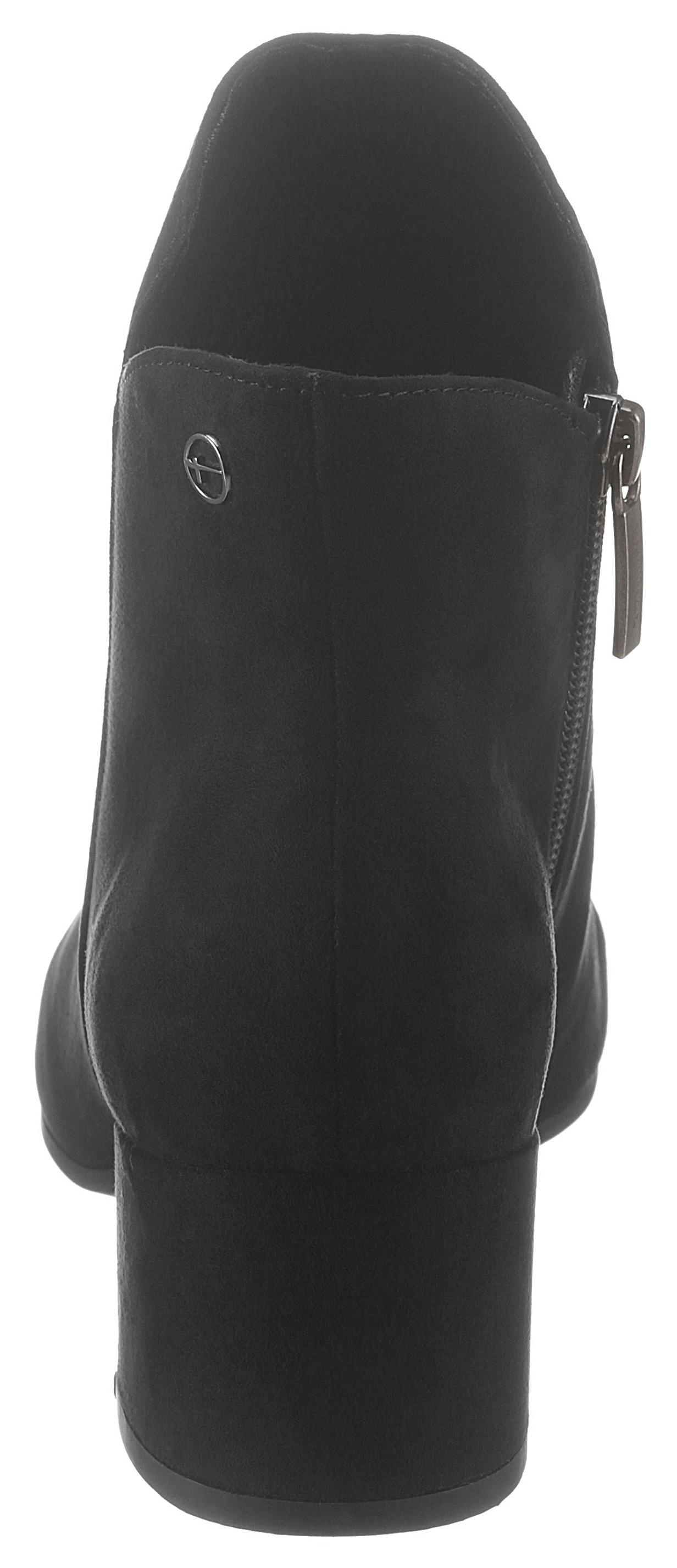 Tamaris Stiefelette, Blockabsatz, Ankleboots, Abendschuh in veganer Verarbeitung