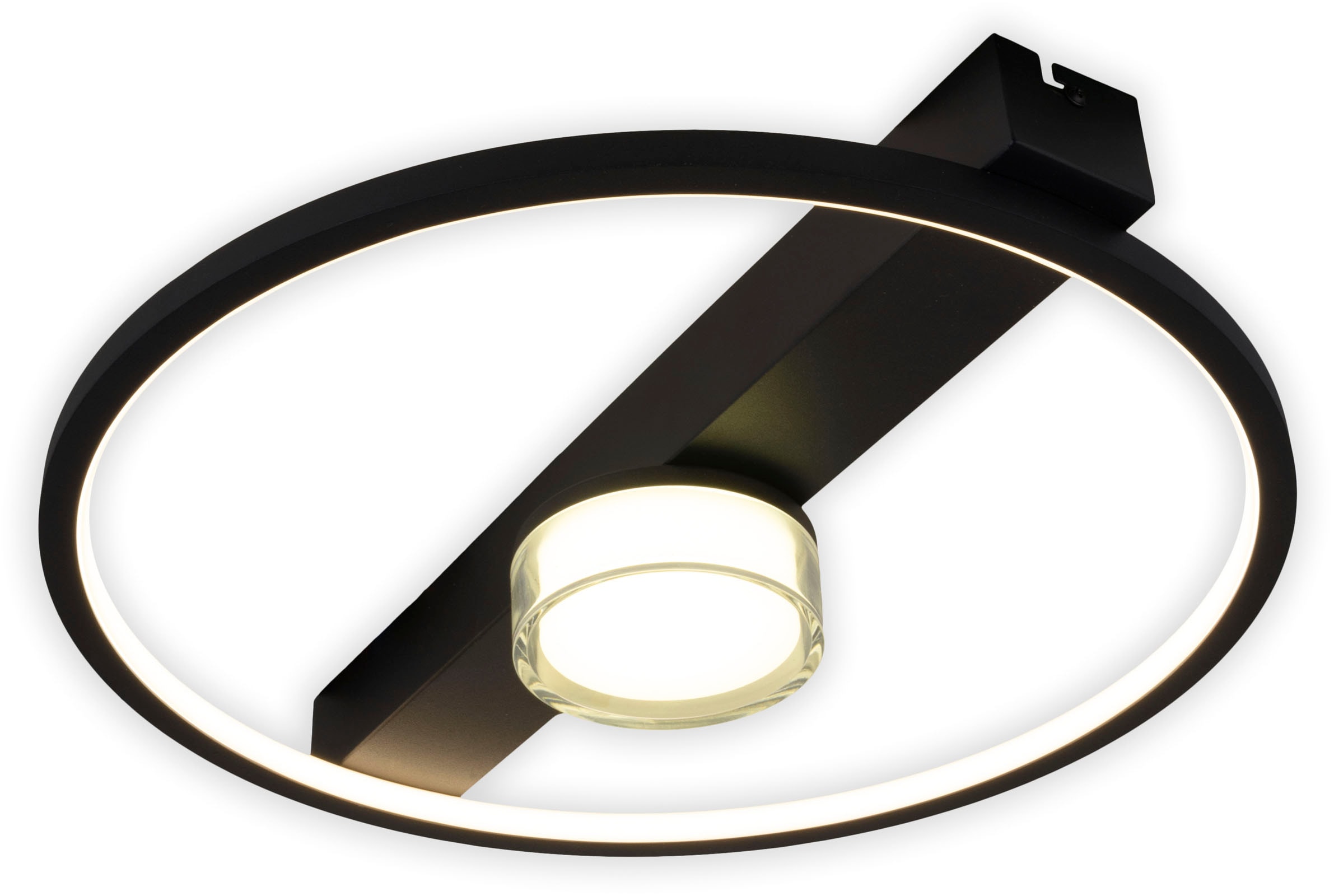 näve LED Deckenleuchte »Cimo«, 1 flammig, Leuchtmittel LED-Modul | LED wechselbar, stufenweise dimmbar per Wandschalter, Lichtfarbe warmweiß, schwarz
