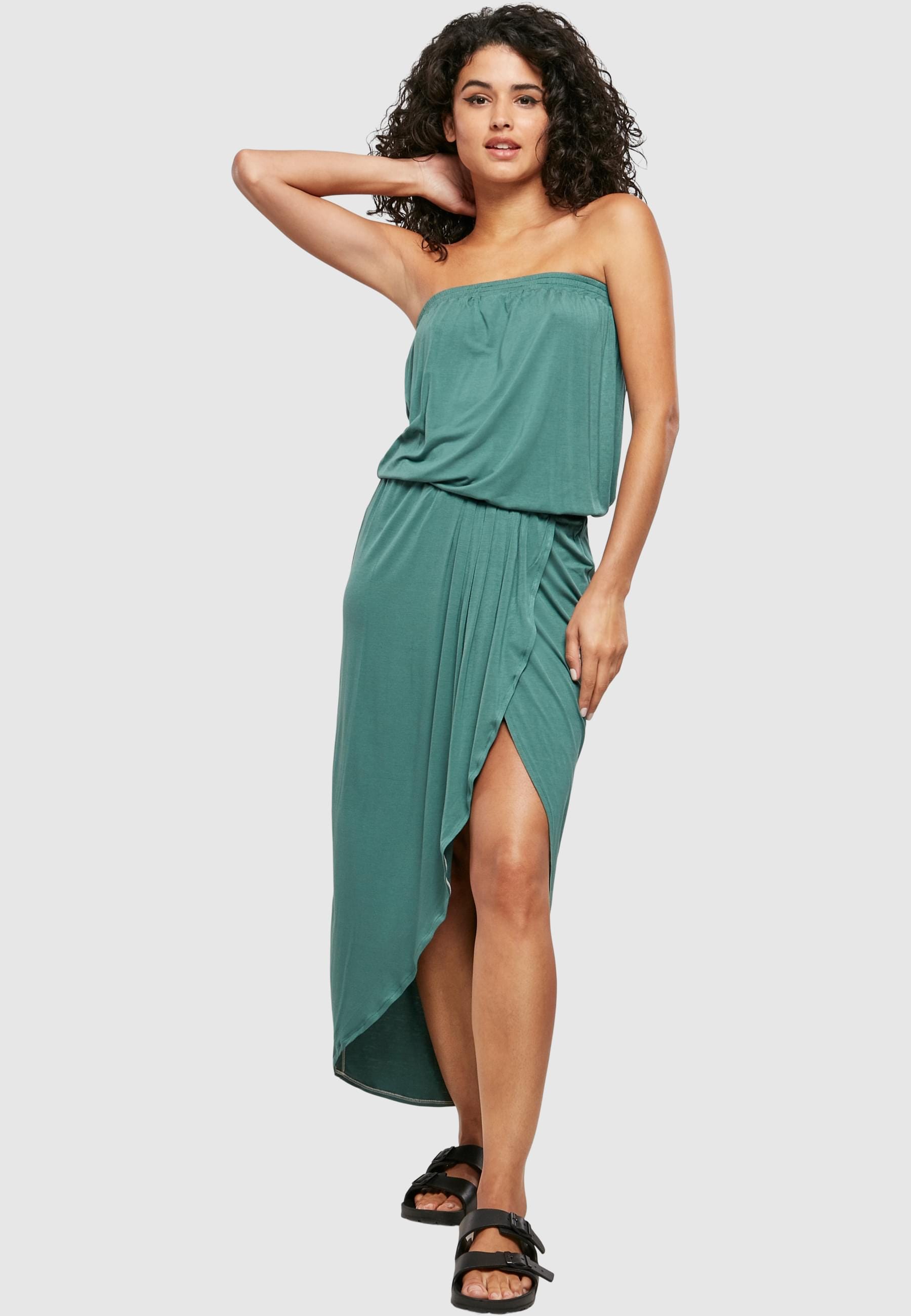 URBAN CLASSICS Shirtkleid »Urban Classics Damen Ladies Viscose Bandeau Dress«, (1 tlg.)