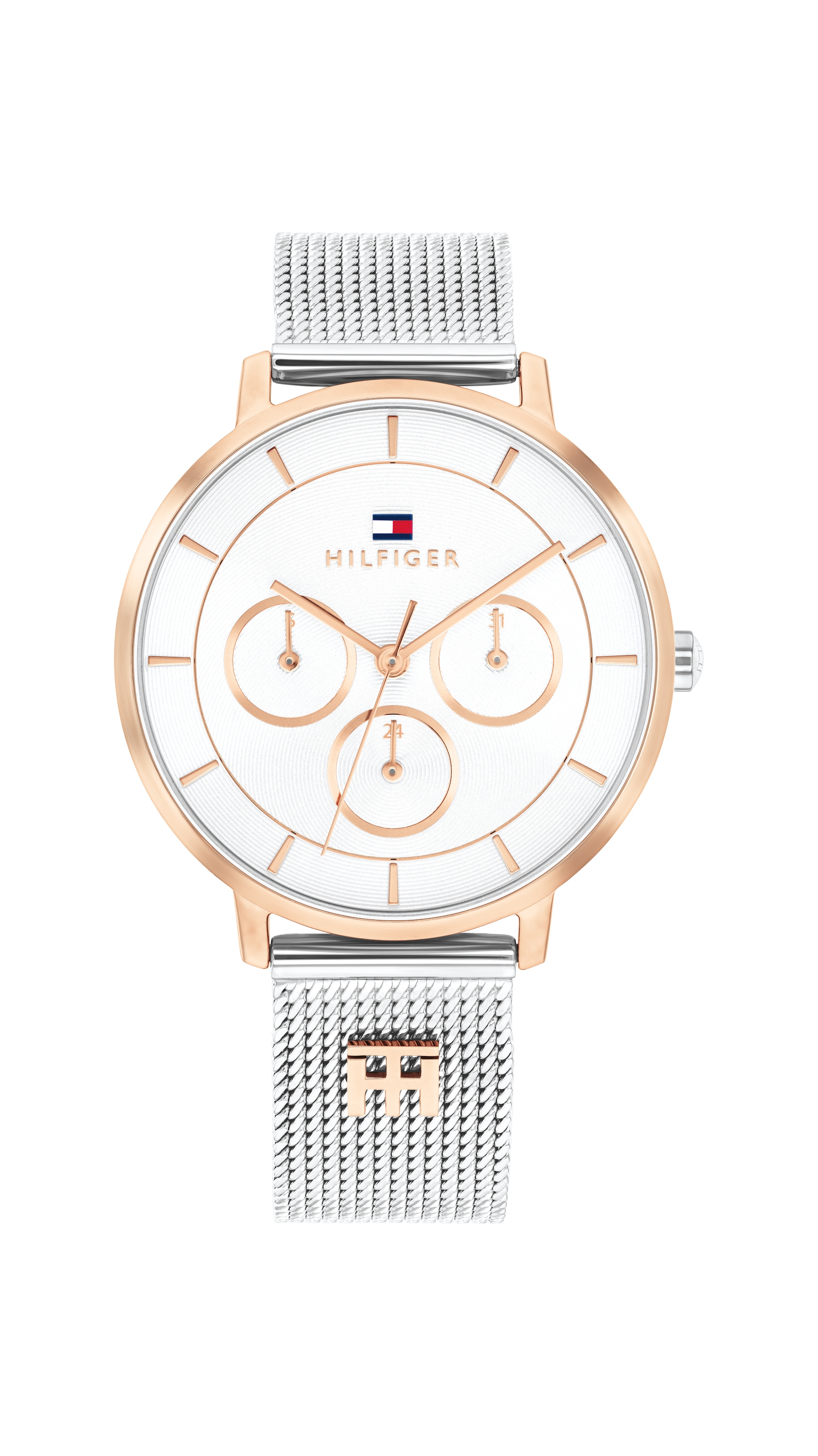 Tommy Hilfiger Multifunktionsuhr »Tea« Quarzuhr, Armbanduhr, Damenuhr, Edelstahlarmband, analog