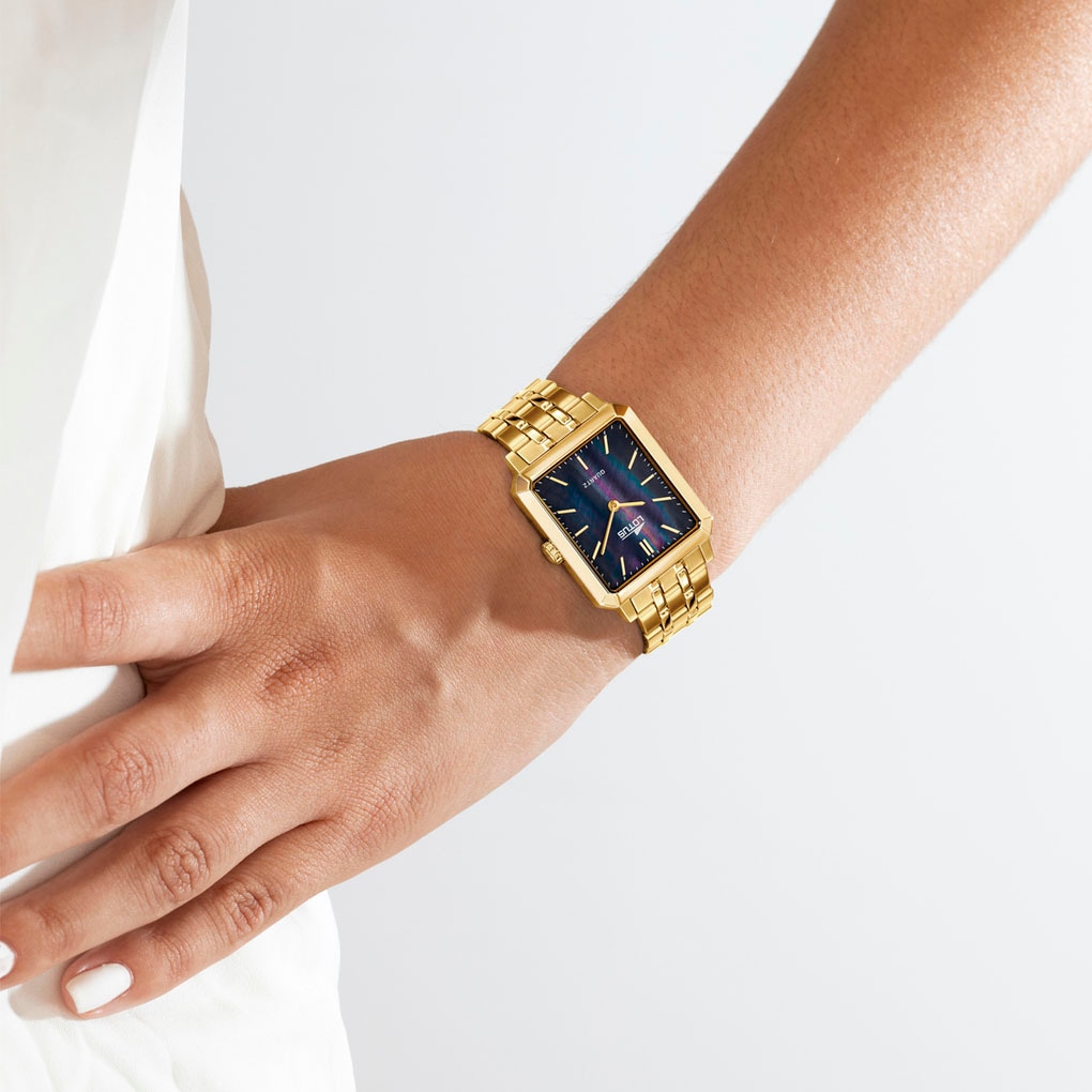 Lotus Quarzuhr »Square«, Armbanduhr, Damenuhr, Edelstahlarmband, analog