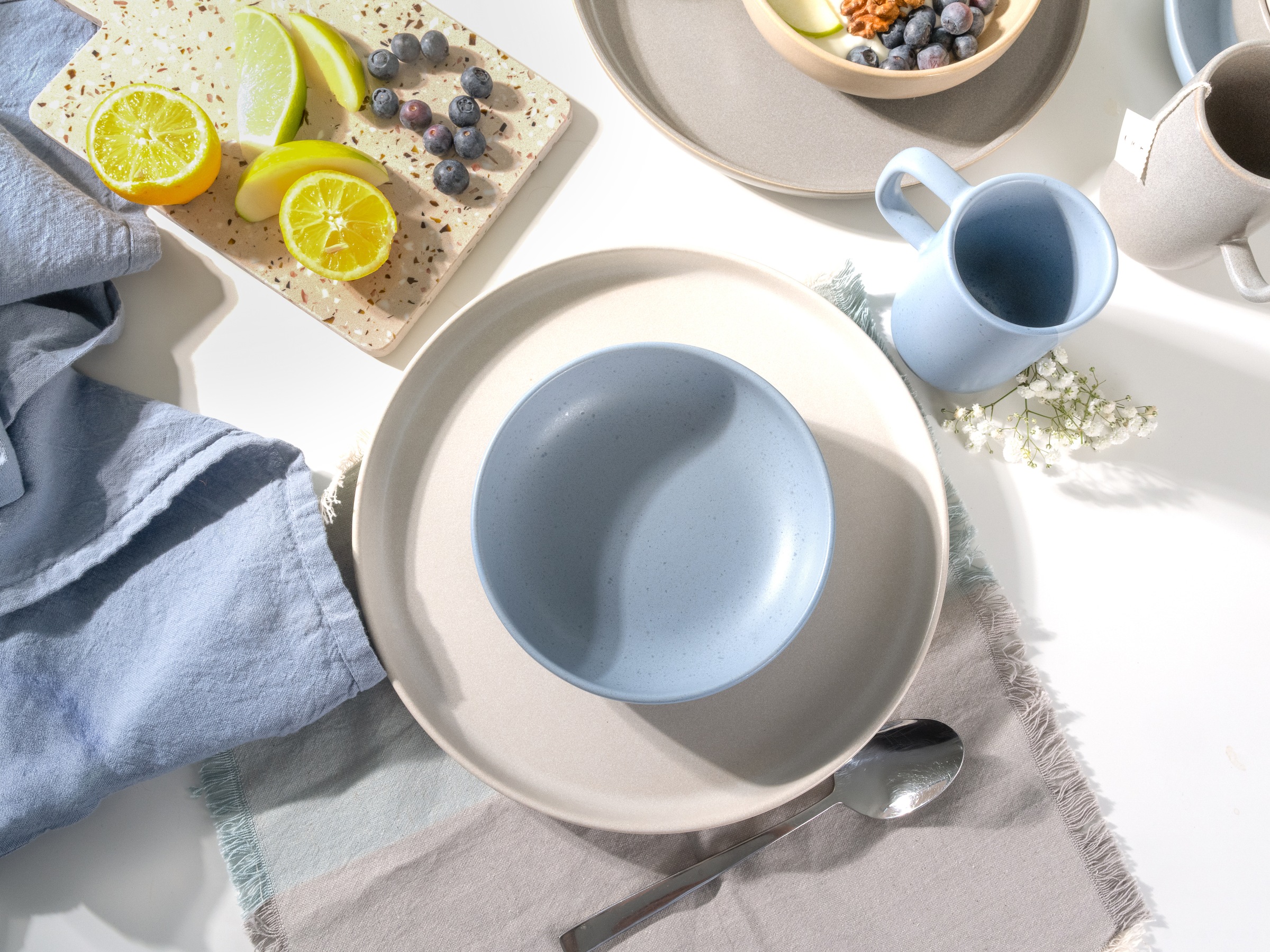 CreaTable Kombiservice »Uno Nordic, Service 16-tlg.« Nordische Ästhetik, Spezialglasur