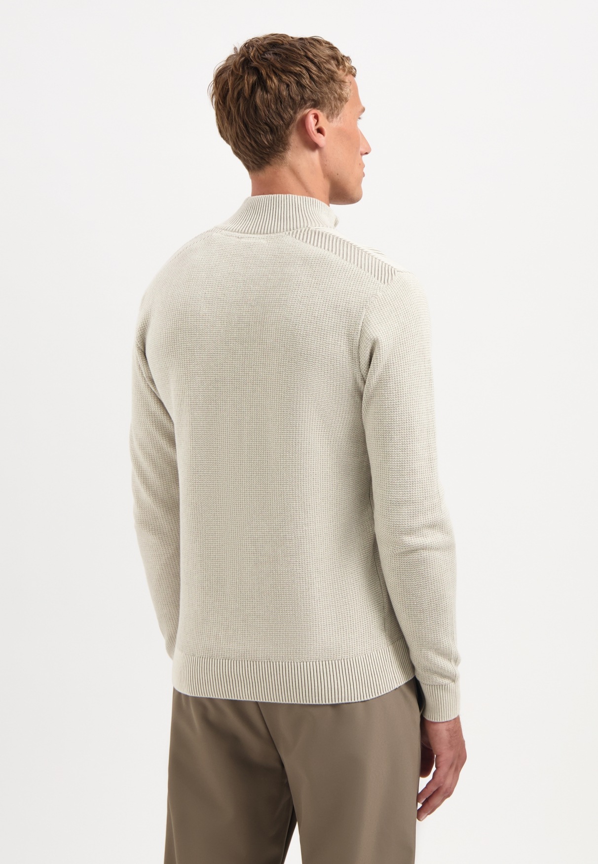 NO EXCESS Stehkragenpullover "No Excess Strukturierter Half-Zip-Pullover" günstig online kaufen