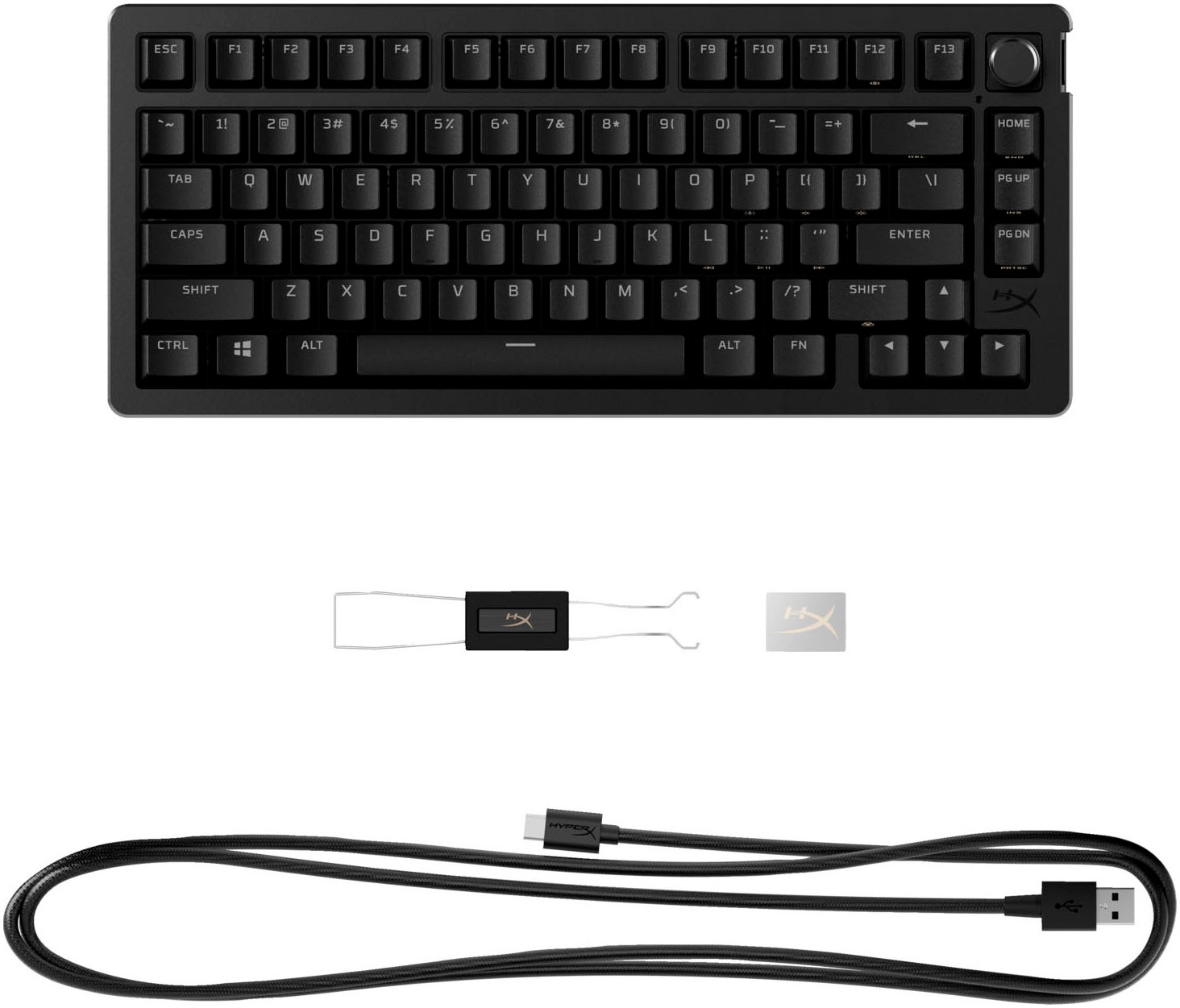 HyperX Gaming-Tastatur »Alloy Rise 75«, (Profil-Speicher-Fn-Tasten-Gaming-Modus-verstellbare Füße)