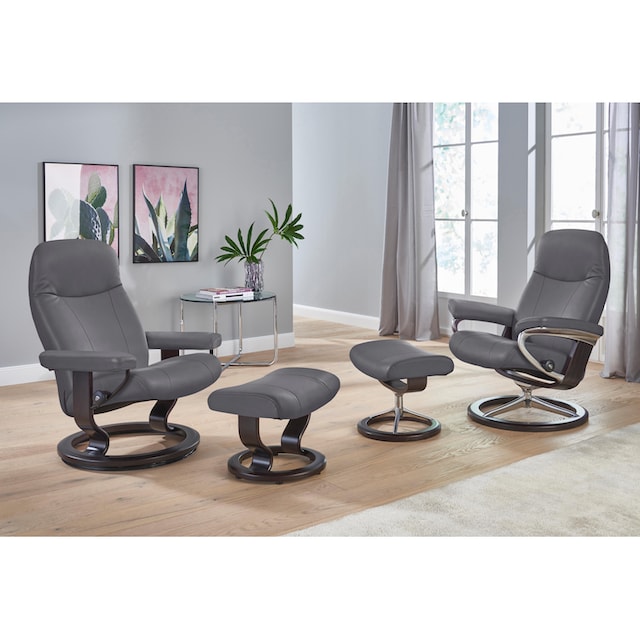 Stressless® Relaxsessel »Garda«, (Set, Relaxsessel mit Hocker), mit Hocker, mit  Classic Base, Größe L, Gestell Wenge bestellen | BAUR