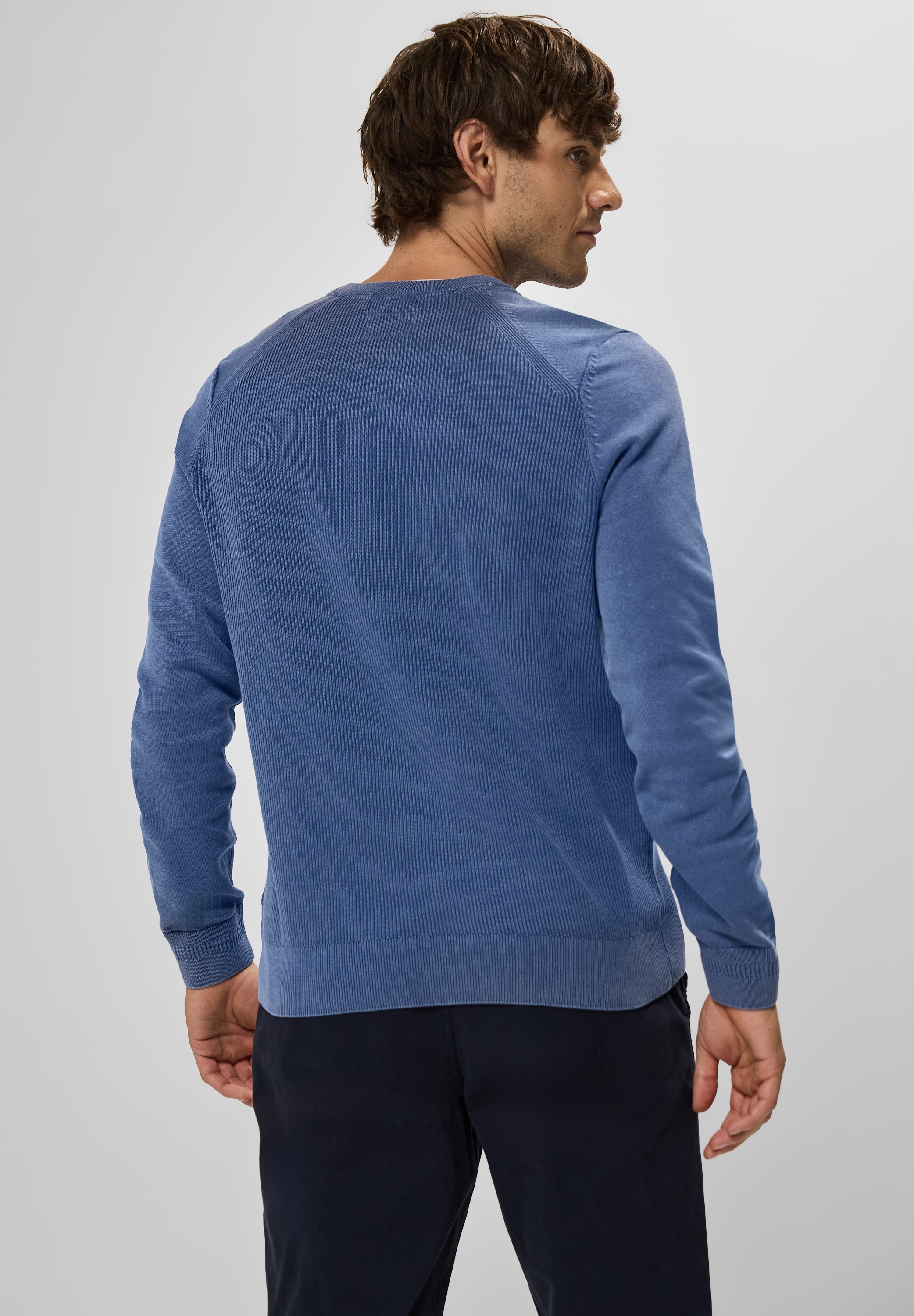 STREET ONE MEN 2-in-1-Pullover, aus reiner Baumwolle