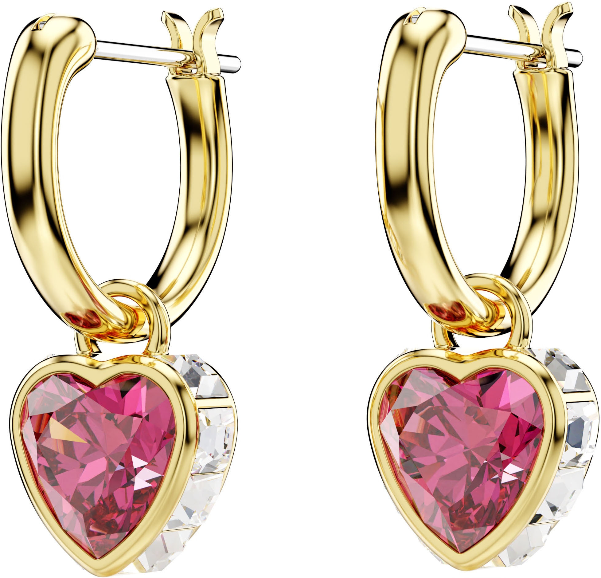 Swarovski Paar Creolen »Stilla Drop, Herz, 5684760«, mit Swarovski® Kristall - Einhänger abnehmbar