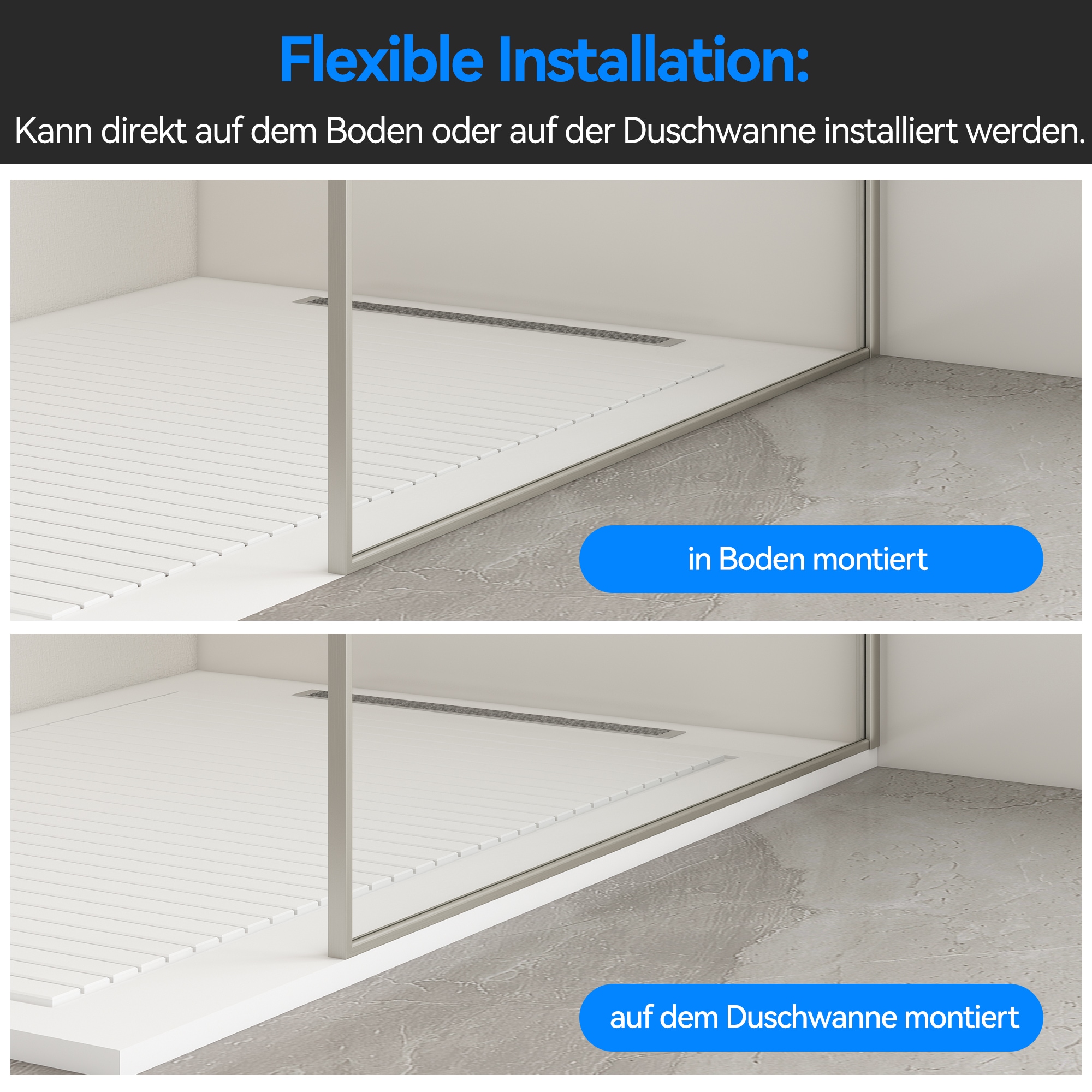 welltime Walk-in-Dusche »Frame« Rundumrahmen, auch mit stabilisierendem Eckregal in der Plus Variante