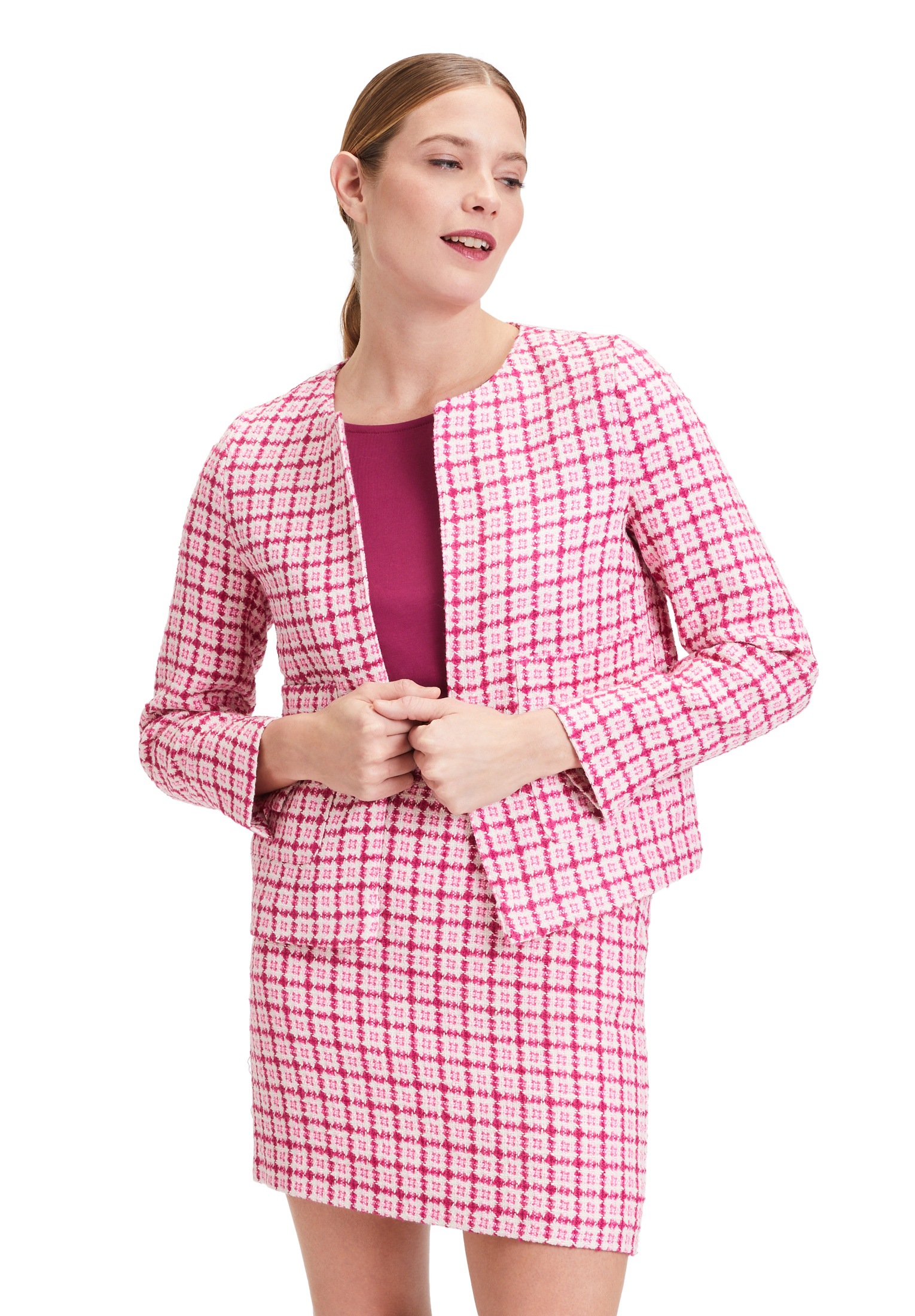 Damen Tweedblazer Mit Rundhalsausschnitt Produktbild-Vorschau 11