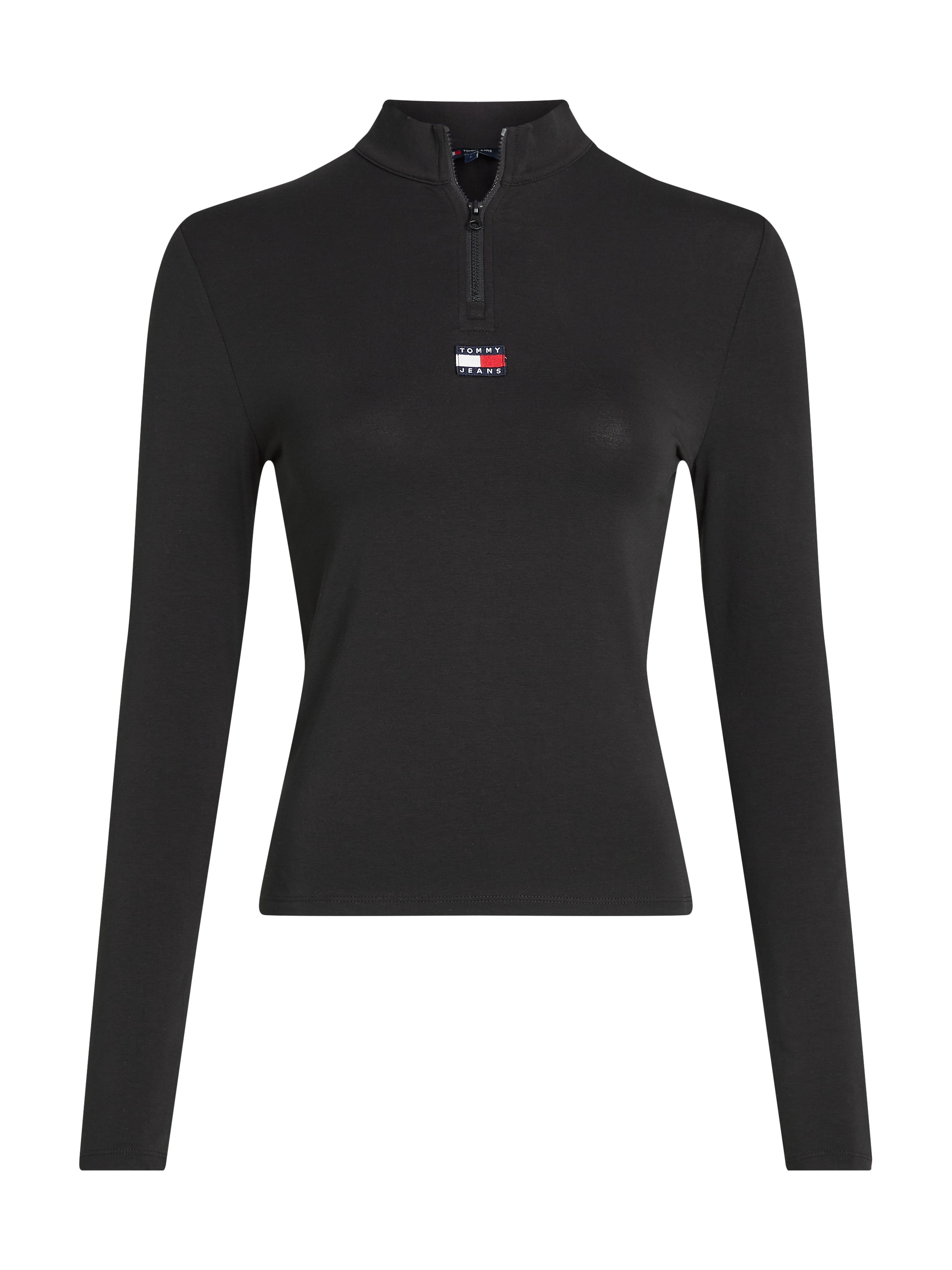 Tommy Jeans Langarmshirt »TJW XS BADGE 1/4 ZIP MOCKNECK LS«