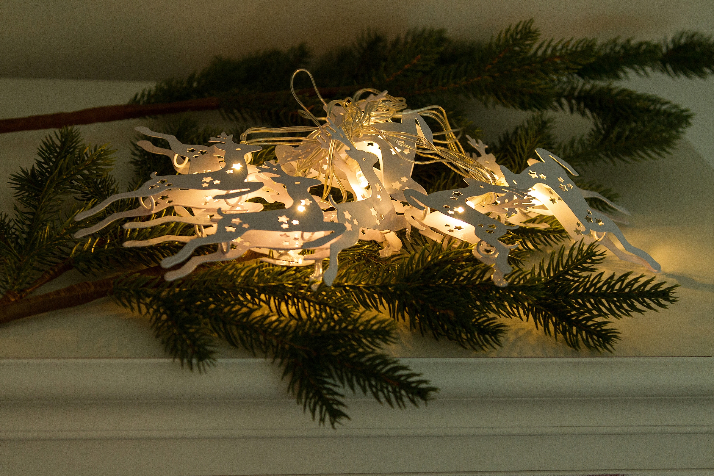 Myflair Möbel & Accessoires LED-Lichterkette »Weihnachtsdeko«, mit Rentieren, mit 10 LEDs, Länge ca. 168 cm