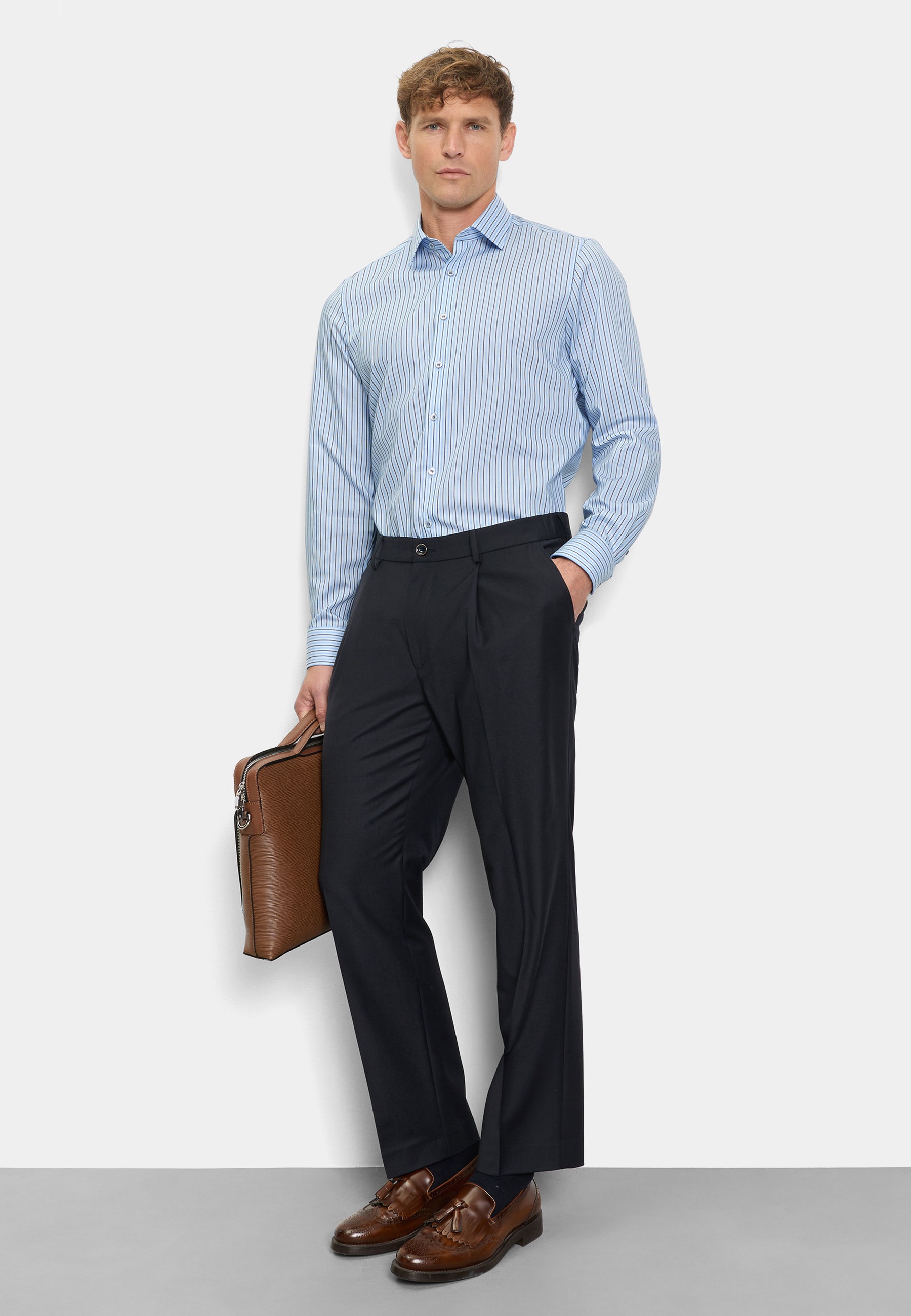 OLYMP Level Five Body Fit Shirt Blue 40 5