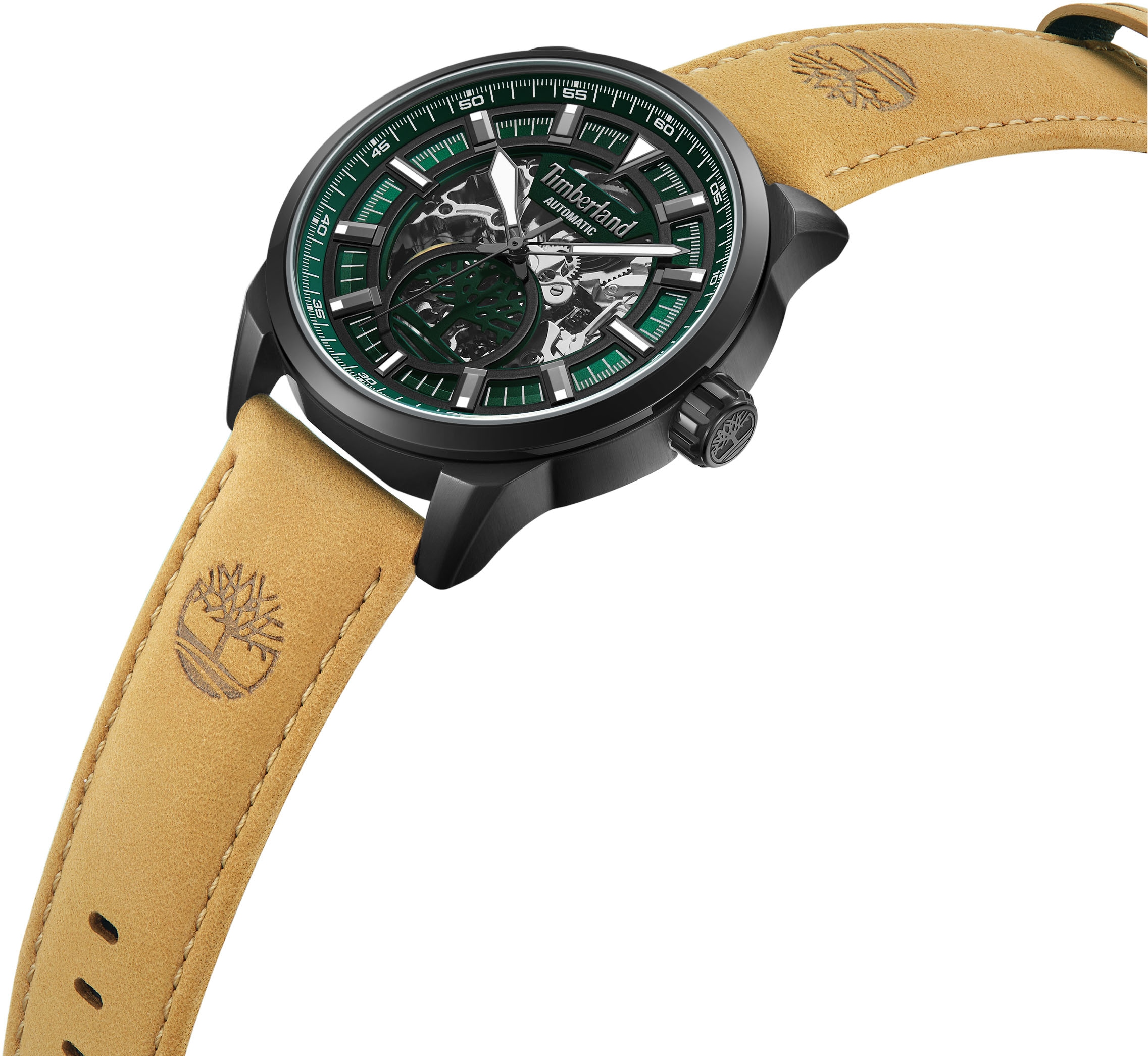 Timberland Automatikuhr »HENNIKER AUTOMATIC«, Armbanduhr, mechanische Uhr, Herrenuhr, mit skelettiertem Zifferblatt