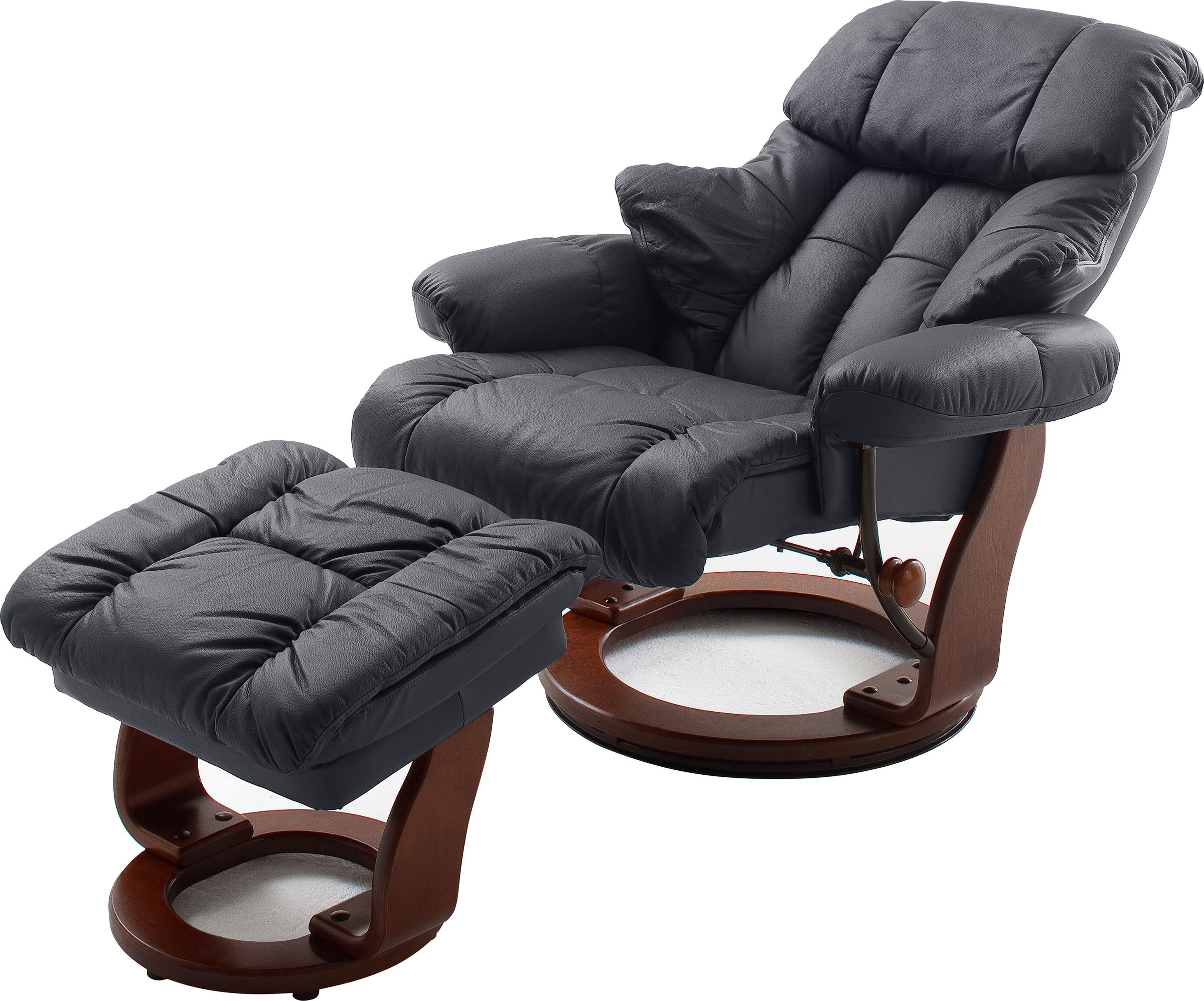 MCA furniture Relaxsessel »Calgary«, Fernsehsessel 360°drehbar inkl. Hocker mit Lederbezug