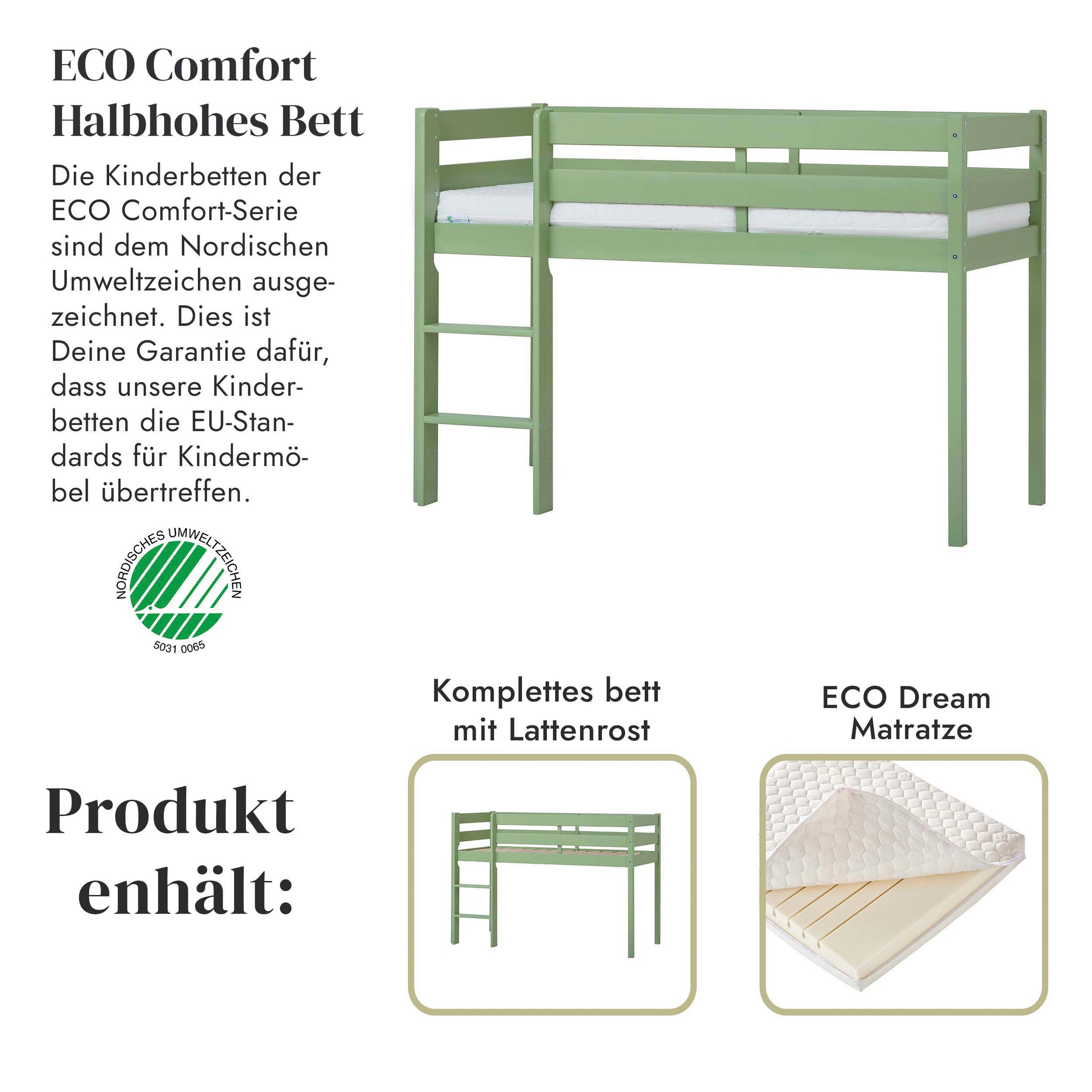 Hoppekids Spielbett »ECO COMFORT, Hochbett, in 2 Einzelbetten teilbar«, Höhe 72cm, Farbe & Größe & Matratze