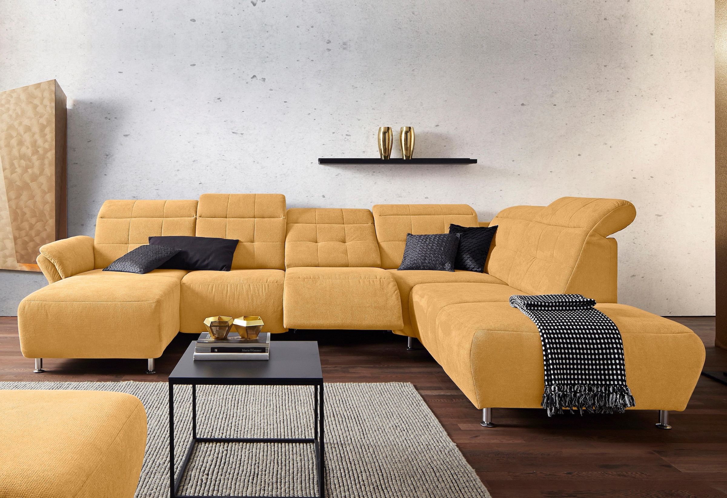 Home affaire Wohnlandschaft "Manhattan U-Form" 2 Sitze mit elektrischer Rel günstig online kaufen