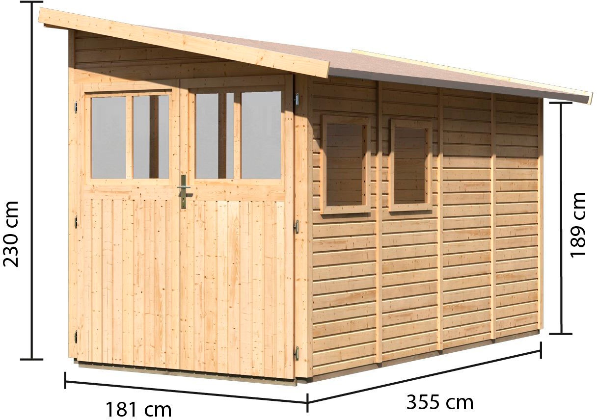 Karibu Gartenhaus »Wurmberg 4« terragrau oder naturbelassen