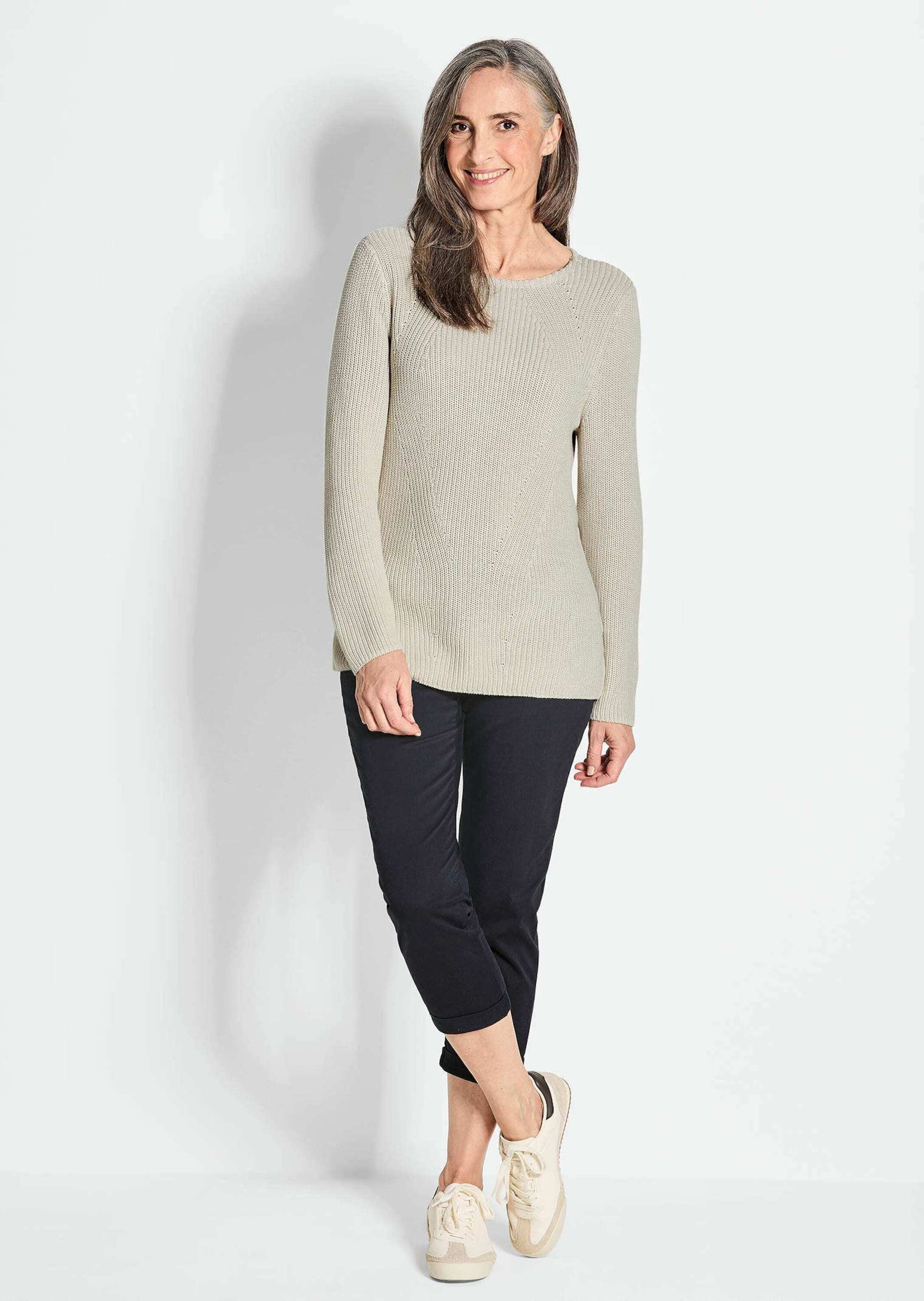 GOLDNER Strickpullover »Kurzgröße Figurschmeichelnder Baumwoll-Pullover«
