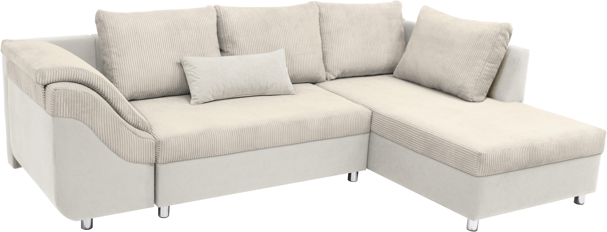 COLLECTION AB Ecksofa Sally L-Form, mit und ohne Bettfunktion, inklusive loser Rücken- und Zierkissen