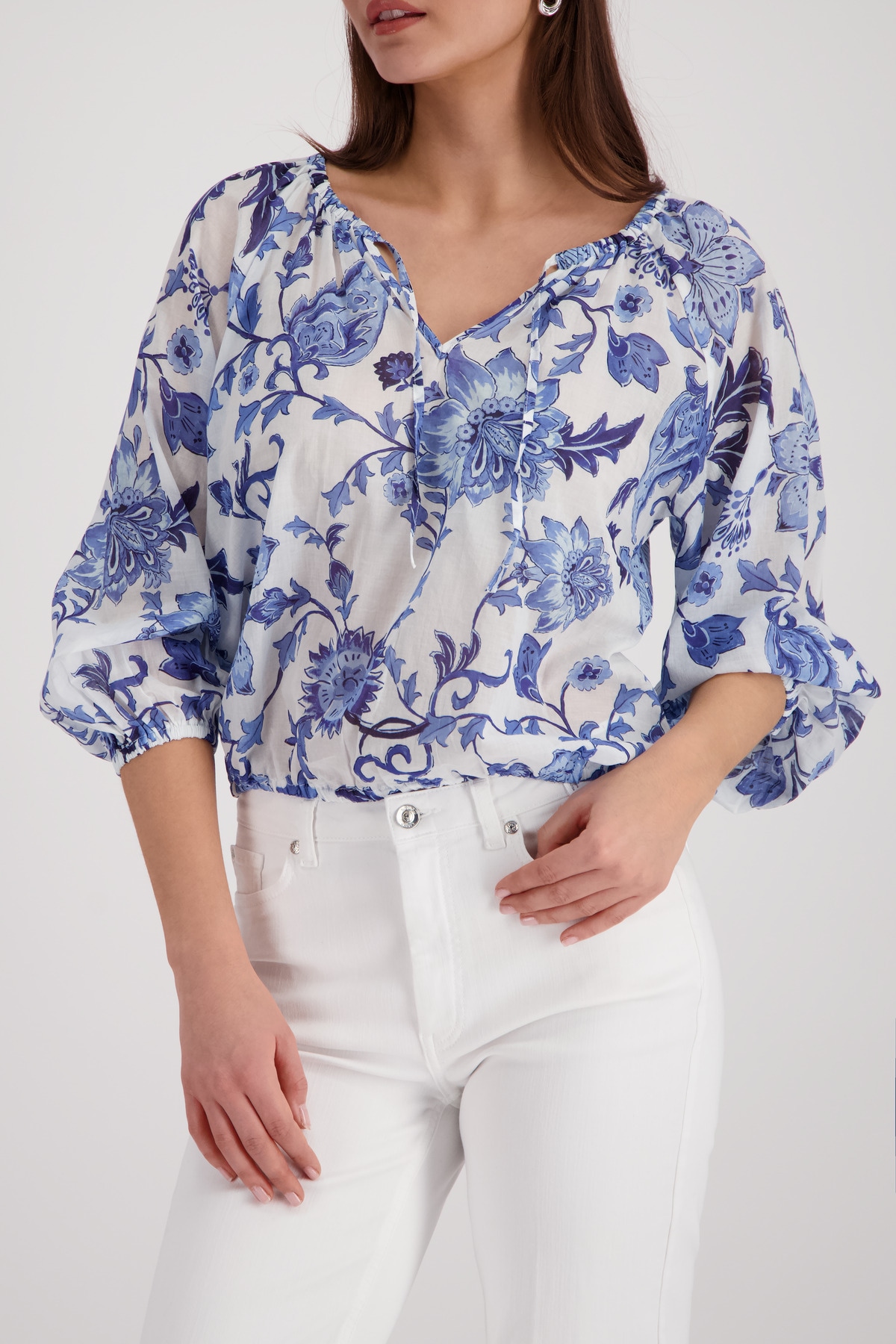 Monari Langarmbluse "Bluse Blumendruck allover" Regular fit mit Blumenmuste günstig online kaufen