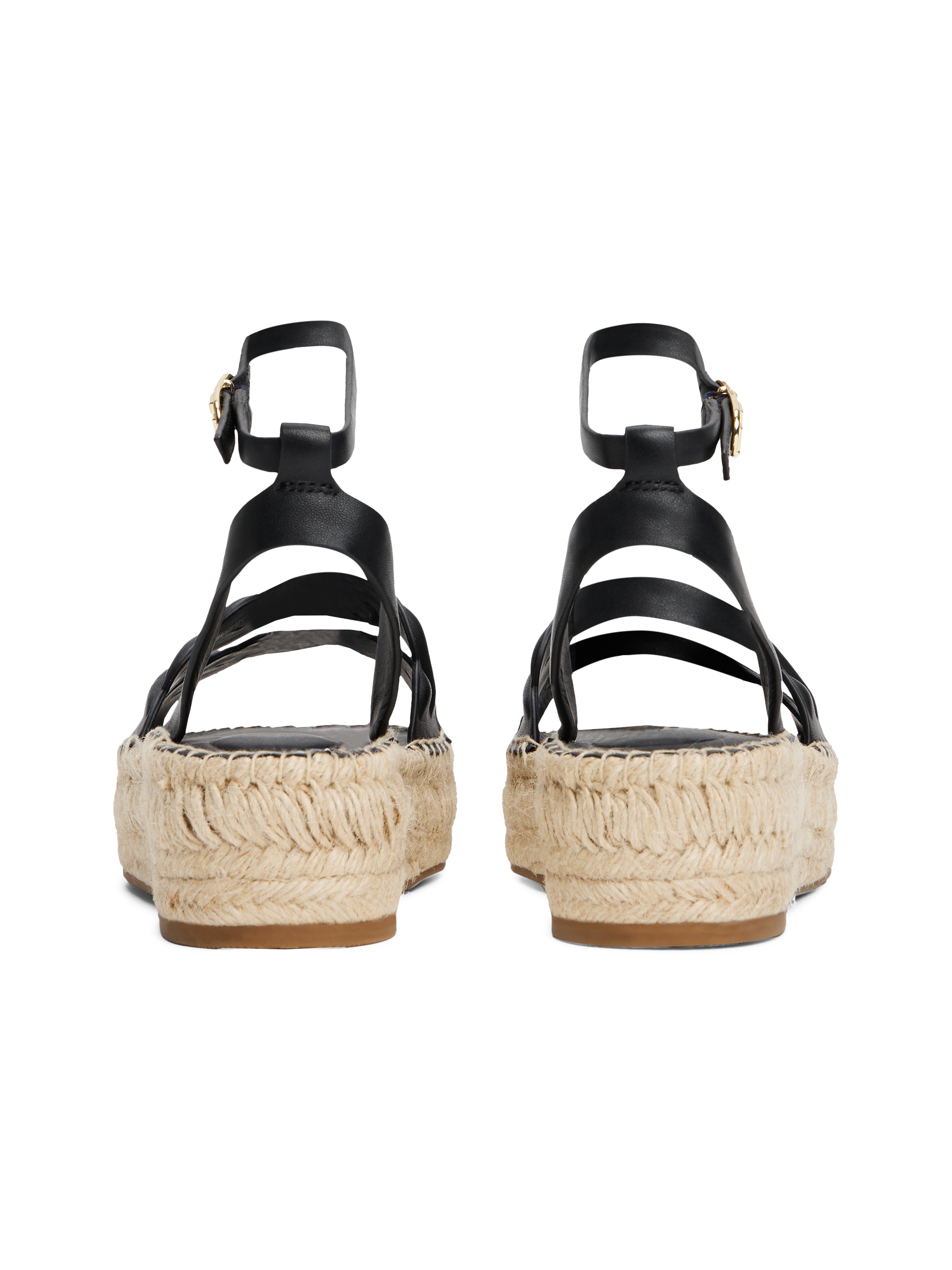Tommy Hilfiger Keilsandalette »LEATHER ROPE REAL ESPAD SANDAL«, Plateau, Sommerschuh, Riemchensandale mit verstellbarer Schnalle