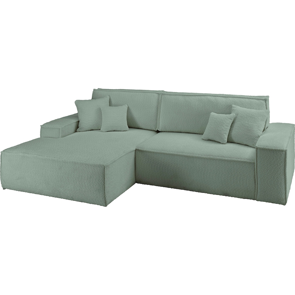 andas Ecksofa »Finnley Schlafsofa 267 cm in Bouclé u. Struktur fein«